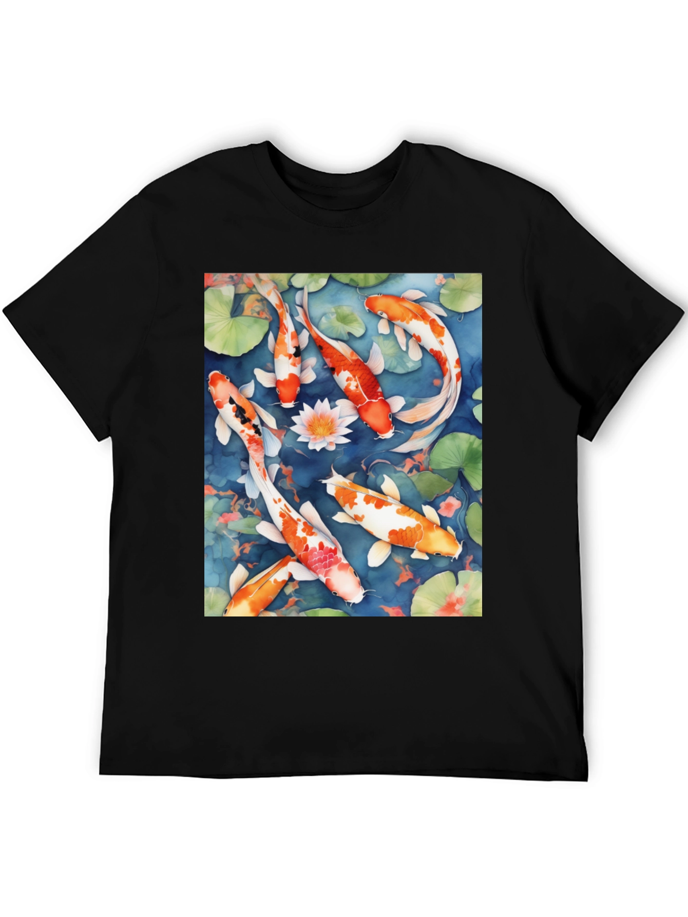 Koi Pond Graphic Tee - Artistic Watercolor Design