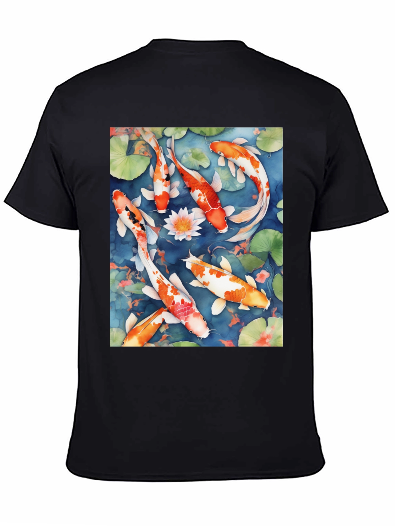 Koi Pond Graphic Tee - Artistic Watercolor Design