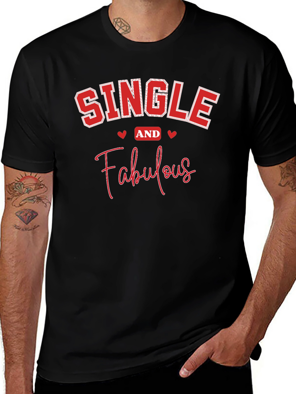 Single and Fabulous Black Graphic T-Shirt