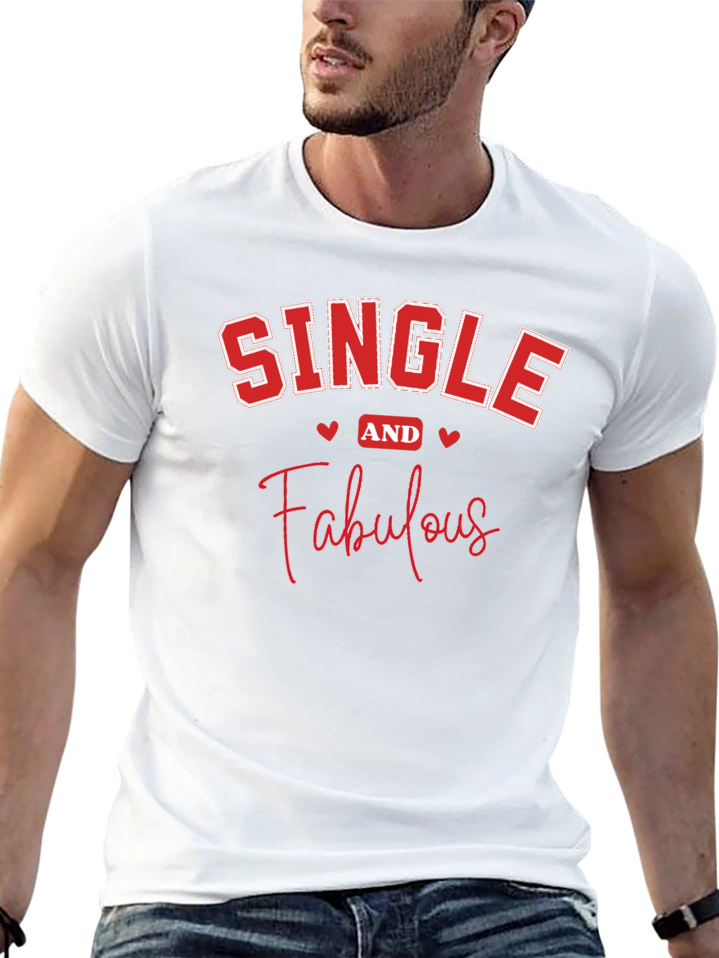 Single and Fabulous Black Graphic T-Shirt
