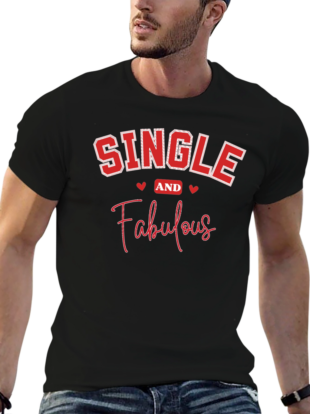 Single and Fabulous Black Graphic T-Shirt