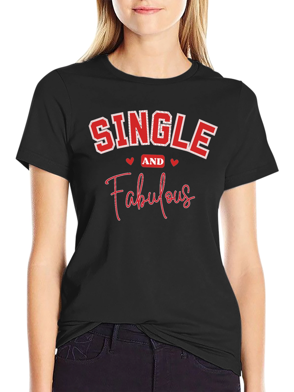 Single and Fabulous Black Graphic T-Shirt