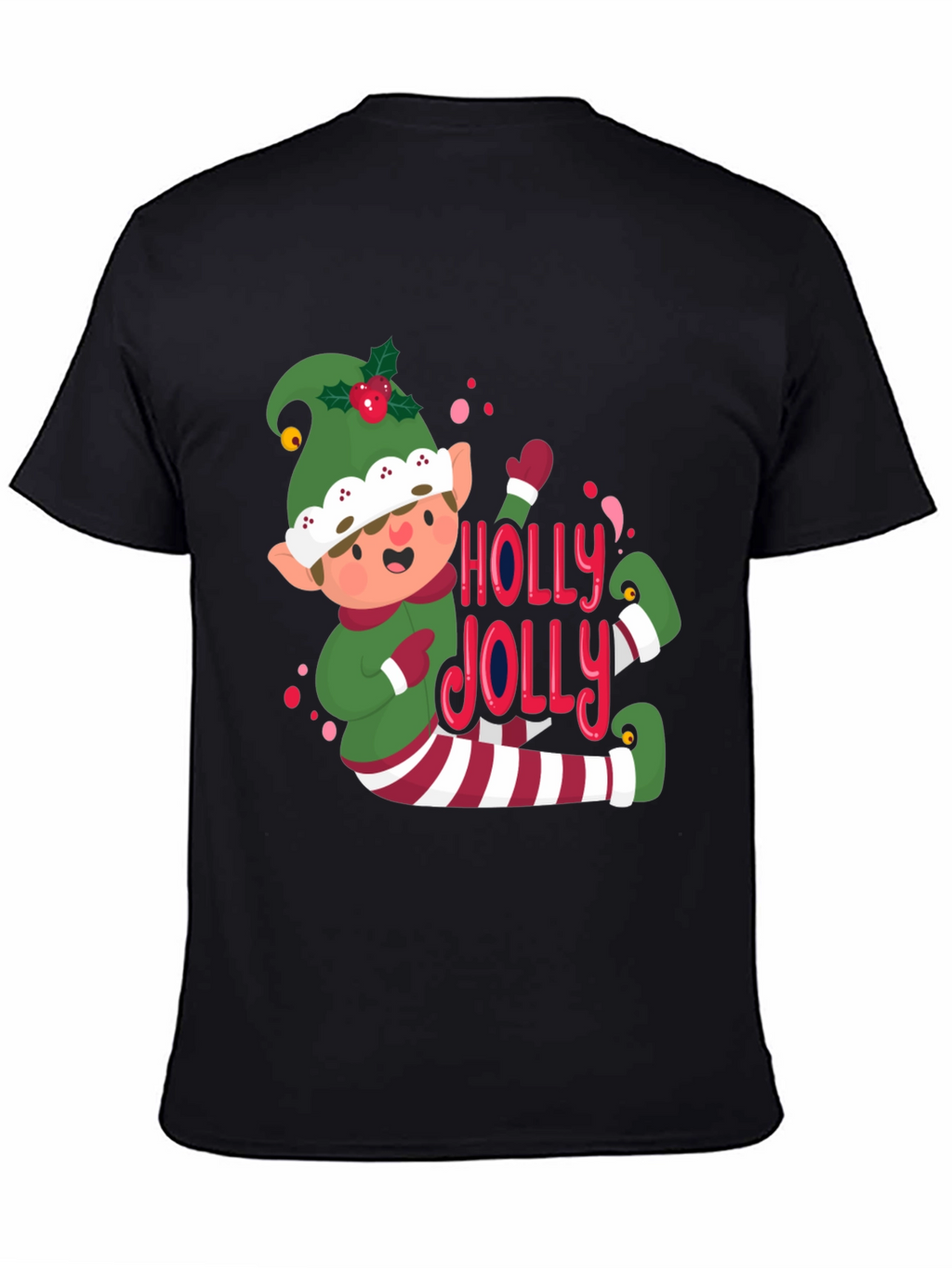 Festive Elf Holly Jolly Graphic Tee