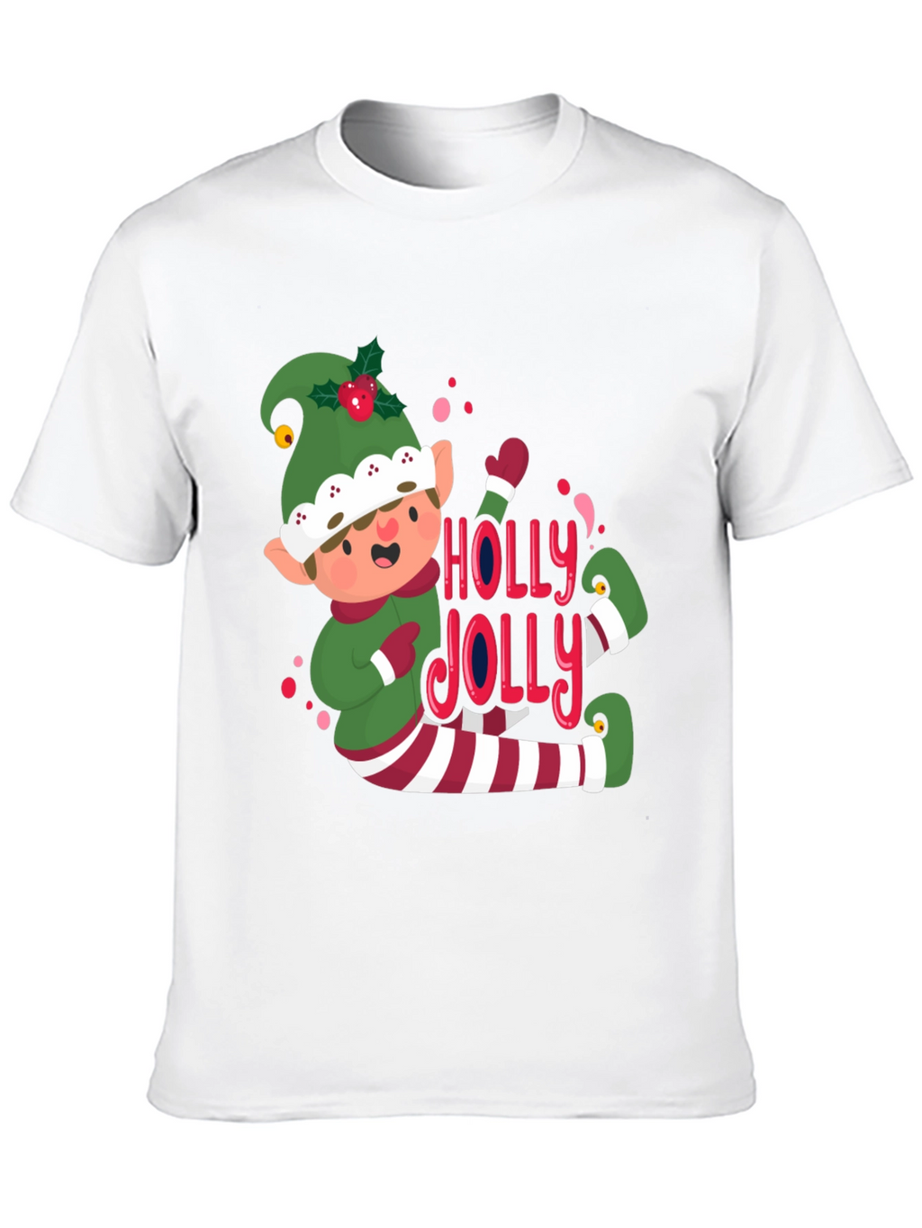 Festive Elf Holly Jolly Graphic Tee