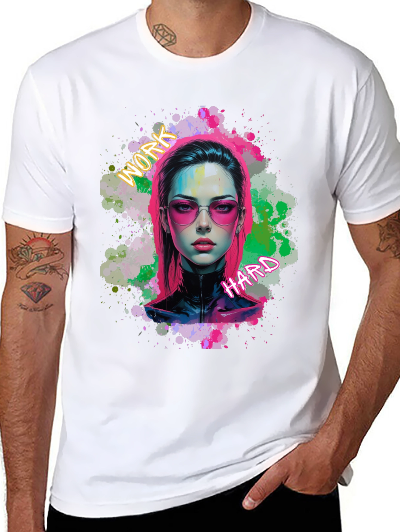 Work Hard T-Shirt - Stylish Graphic Tee