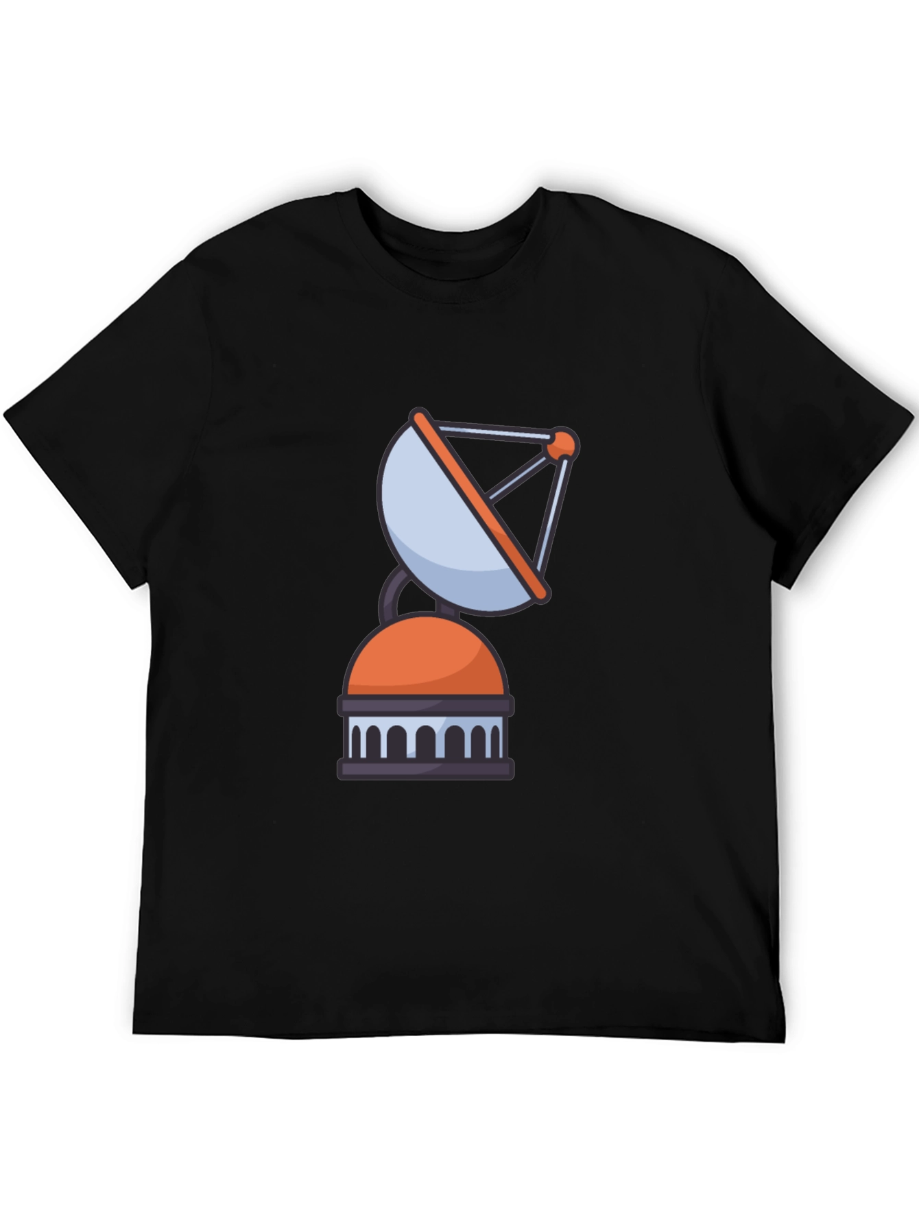 Satellite Graphic Tee - Black Casual Cotton T-Shirt