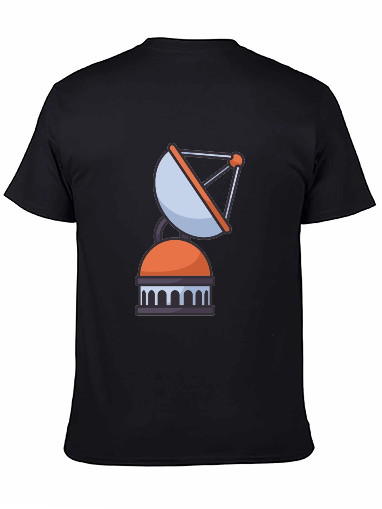 Satellite Graphic Tee - Black Casual Cotton T-Shirt