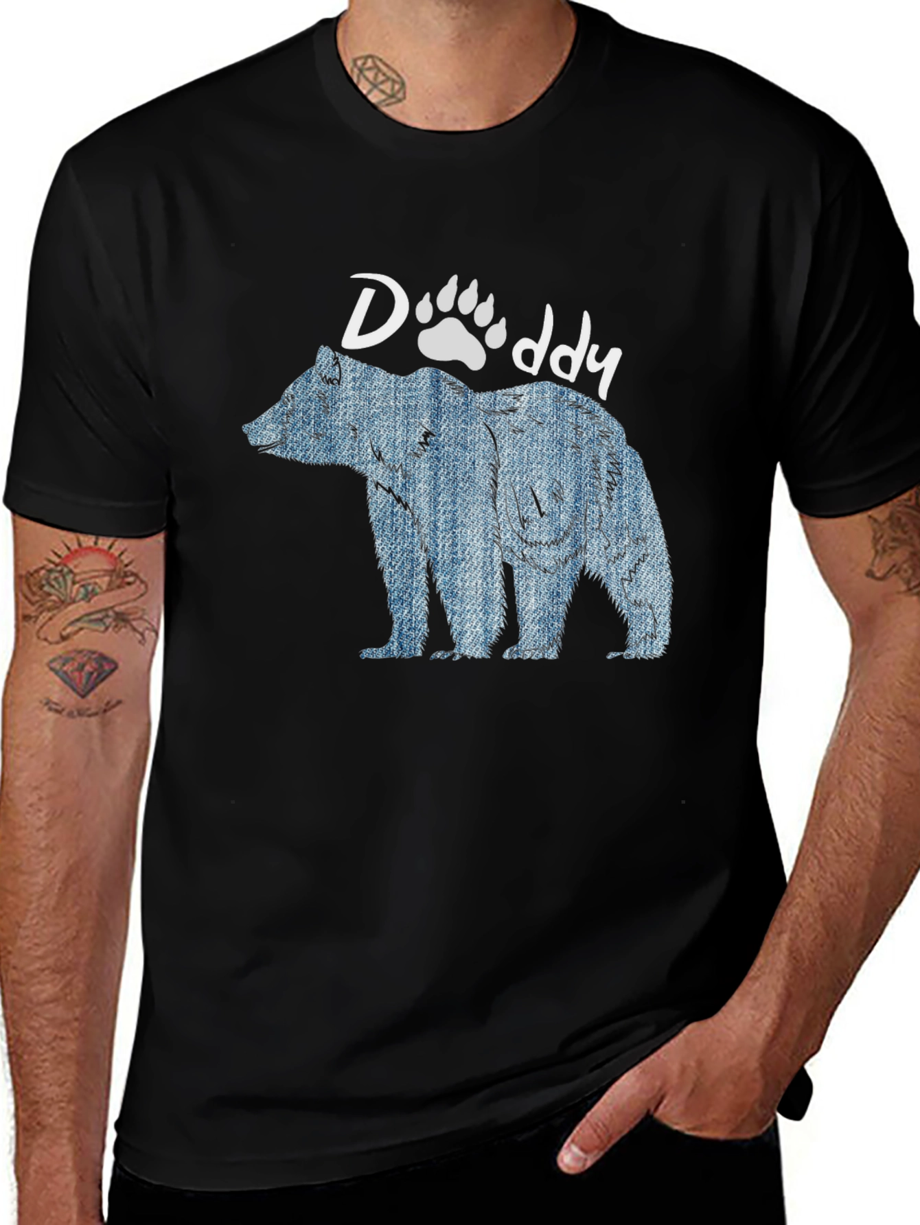 Bear Daddy Graphic T-Shirt - Black