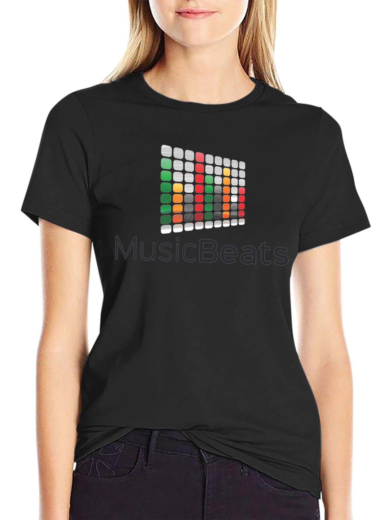 Music Beats Graphic Black T-Shirt
