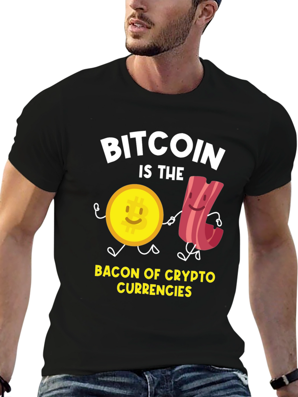 Bitcoin Crypto Currency Bacon T-Shirt