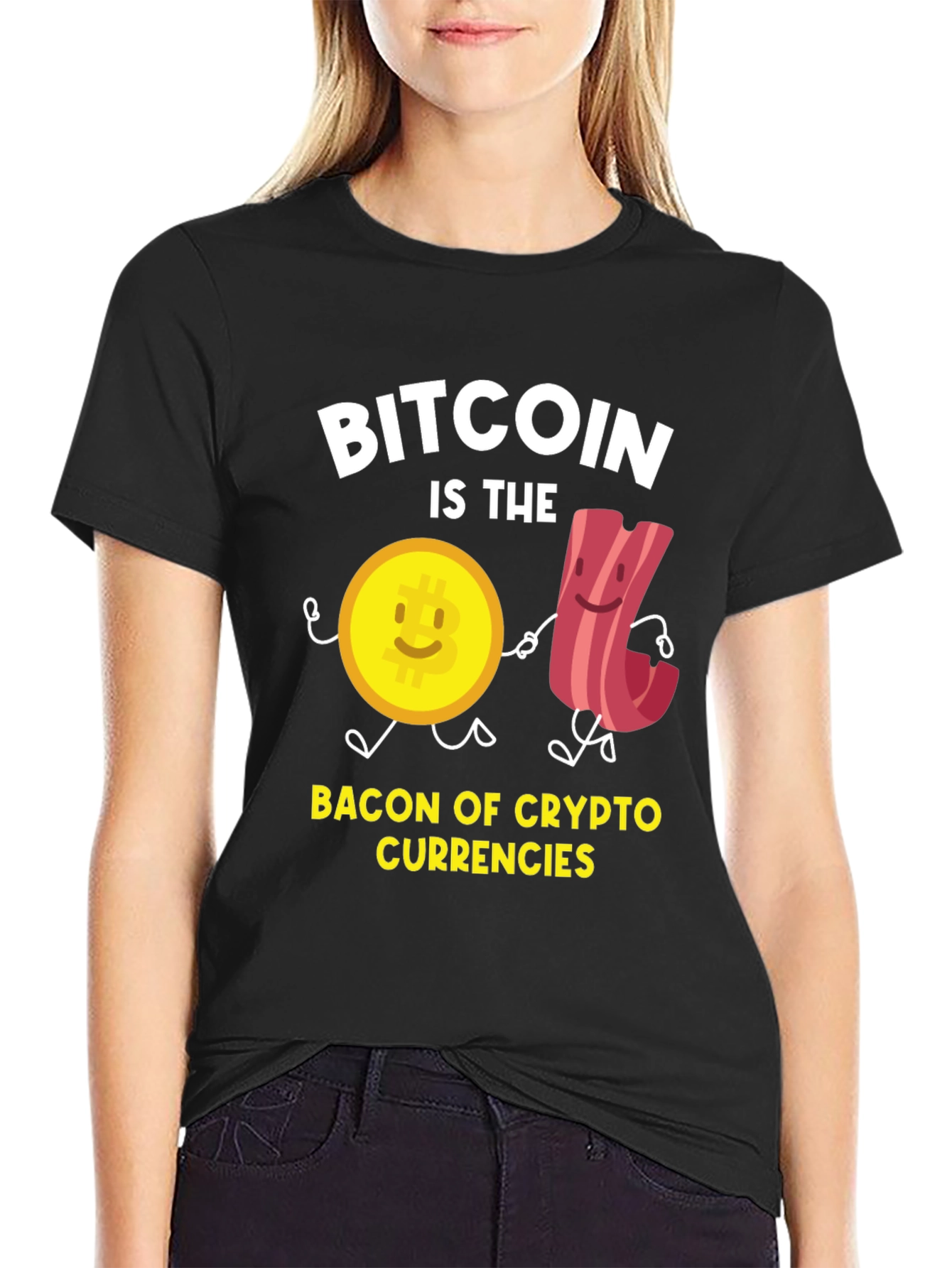 Bitcoin Crypto Currency Bacon T-Shirt