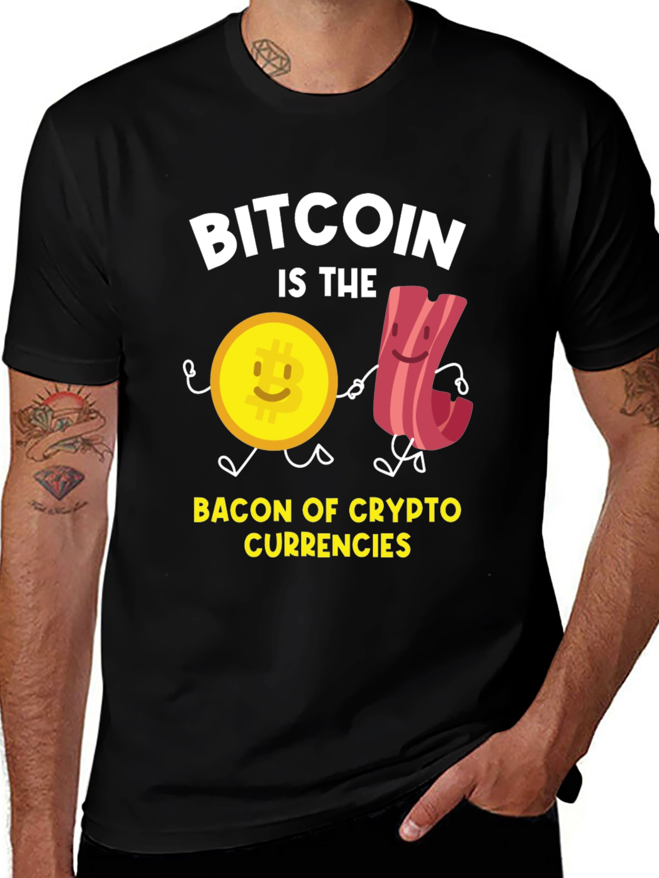 Bitcoin Crypto Currency Bacon T-Shirt