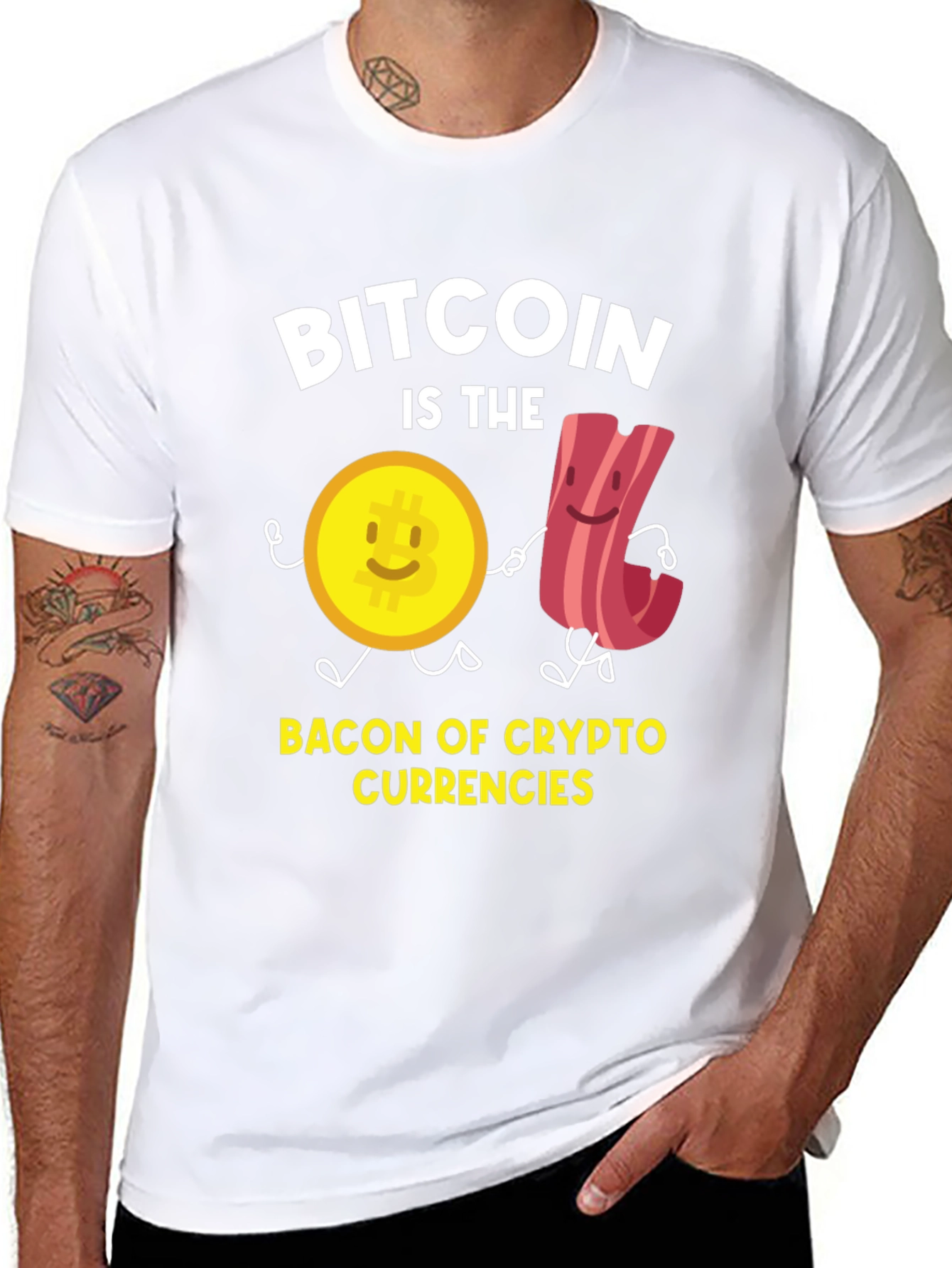 Bitcoin Crypto Currency Bacon T-Shirt