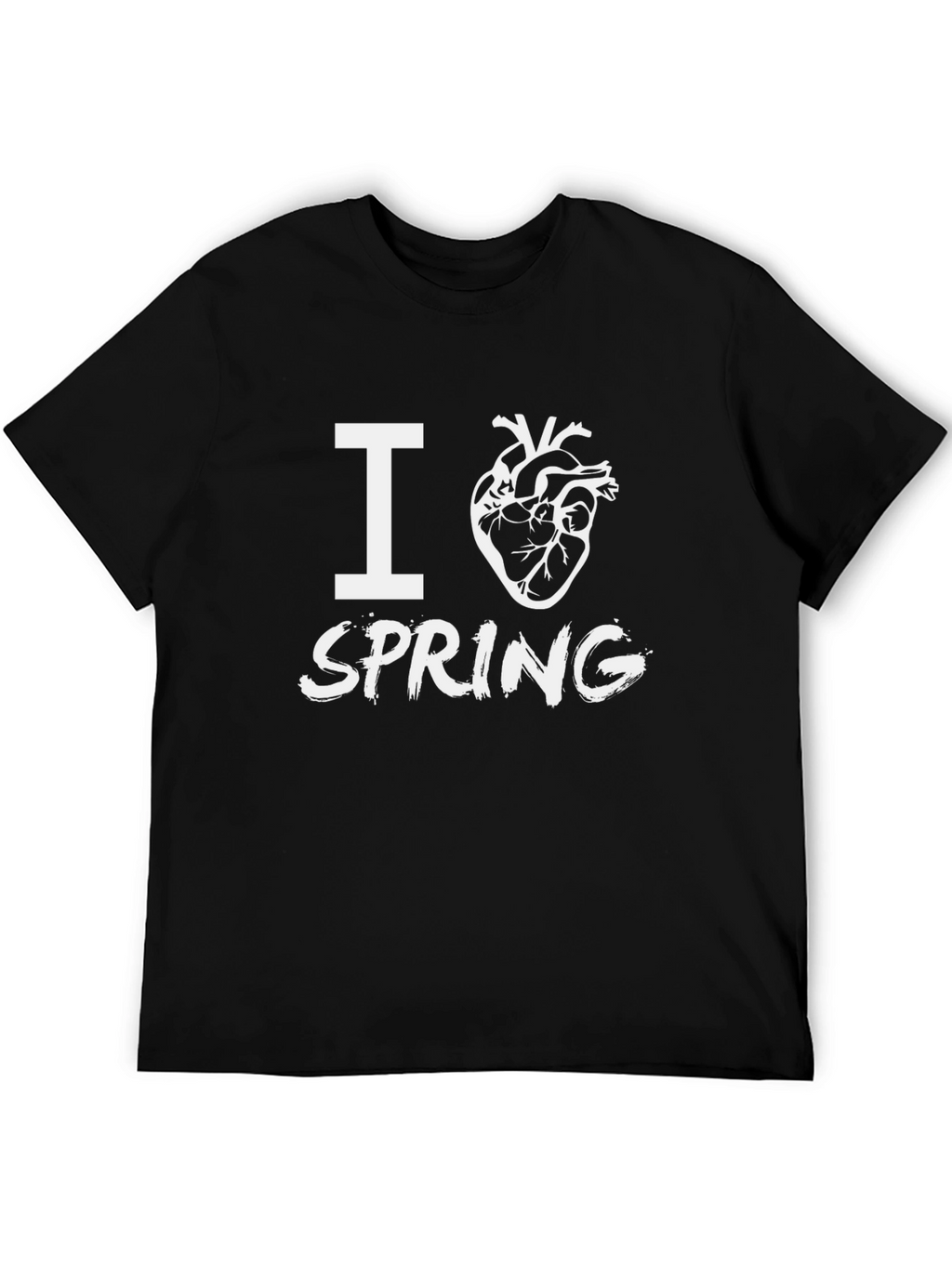 I Heart Spring Black Crewneck T-Shirt