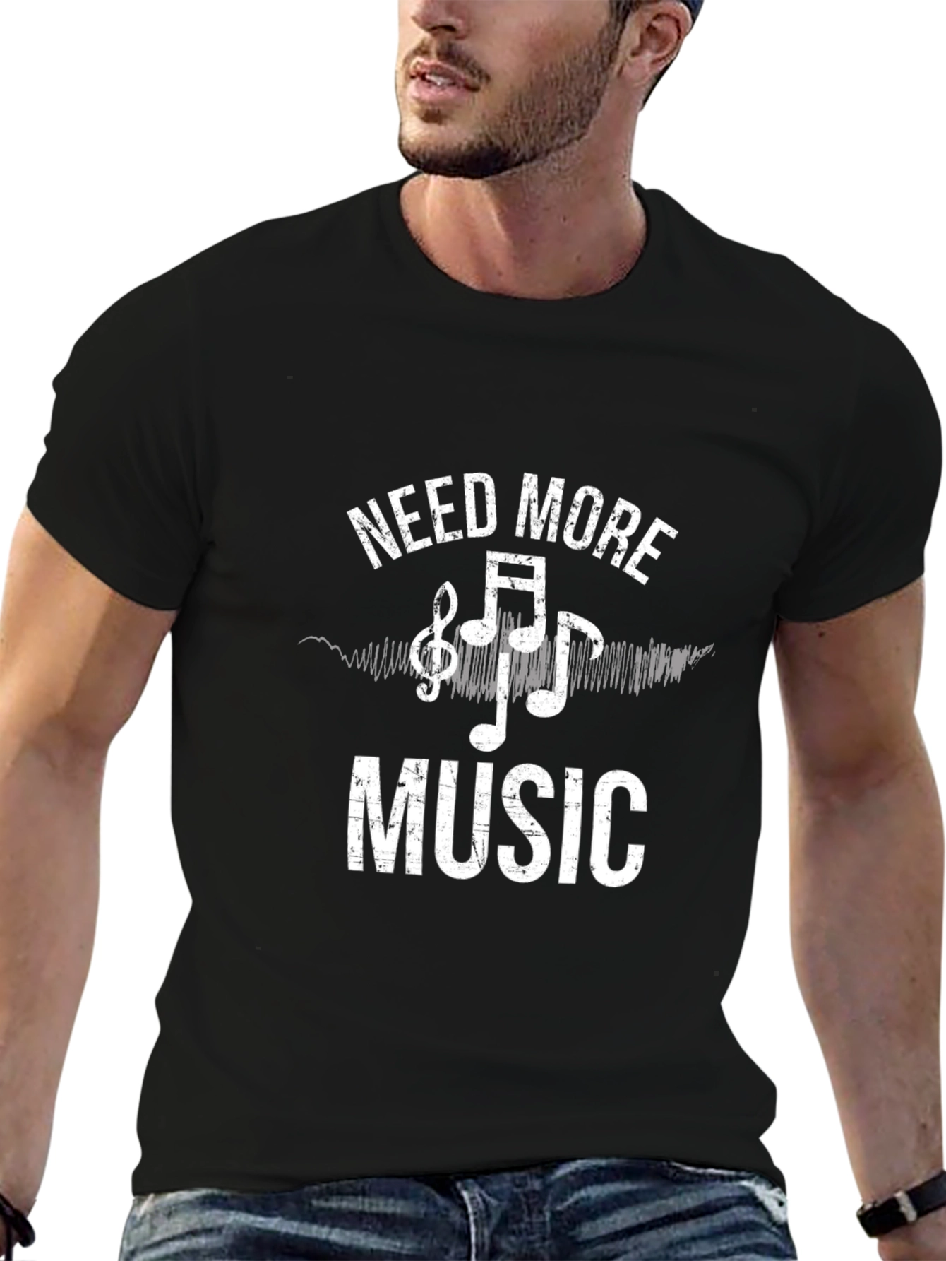 Need More Music Black T-Shirt