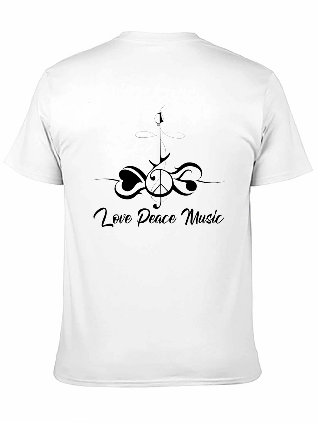 Love Peace Music Black T-Shirt