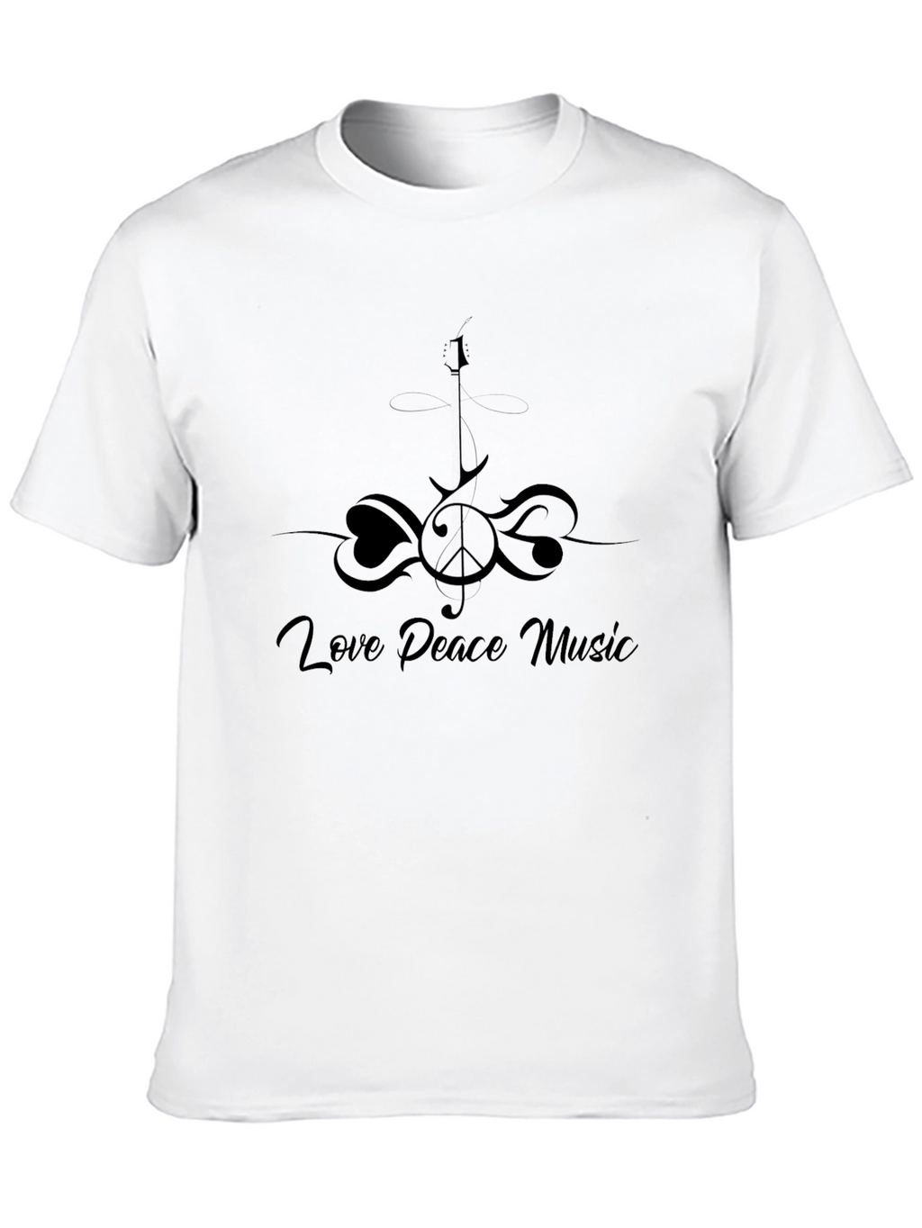 Love Peace Music Black T-Shirt