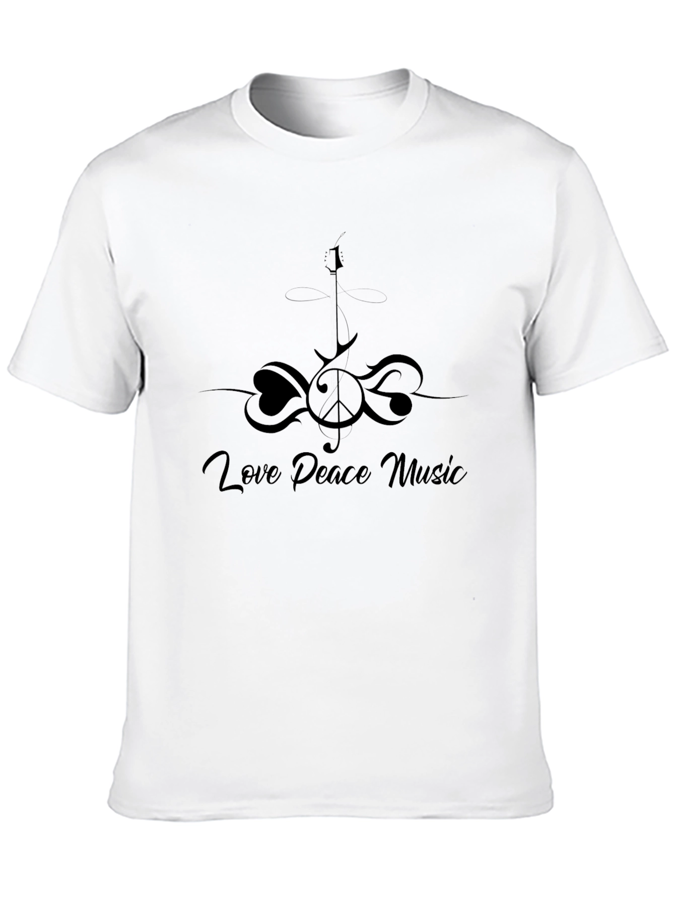 Love Peace Music Black T-Shirt