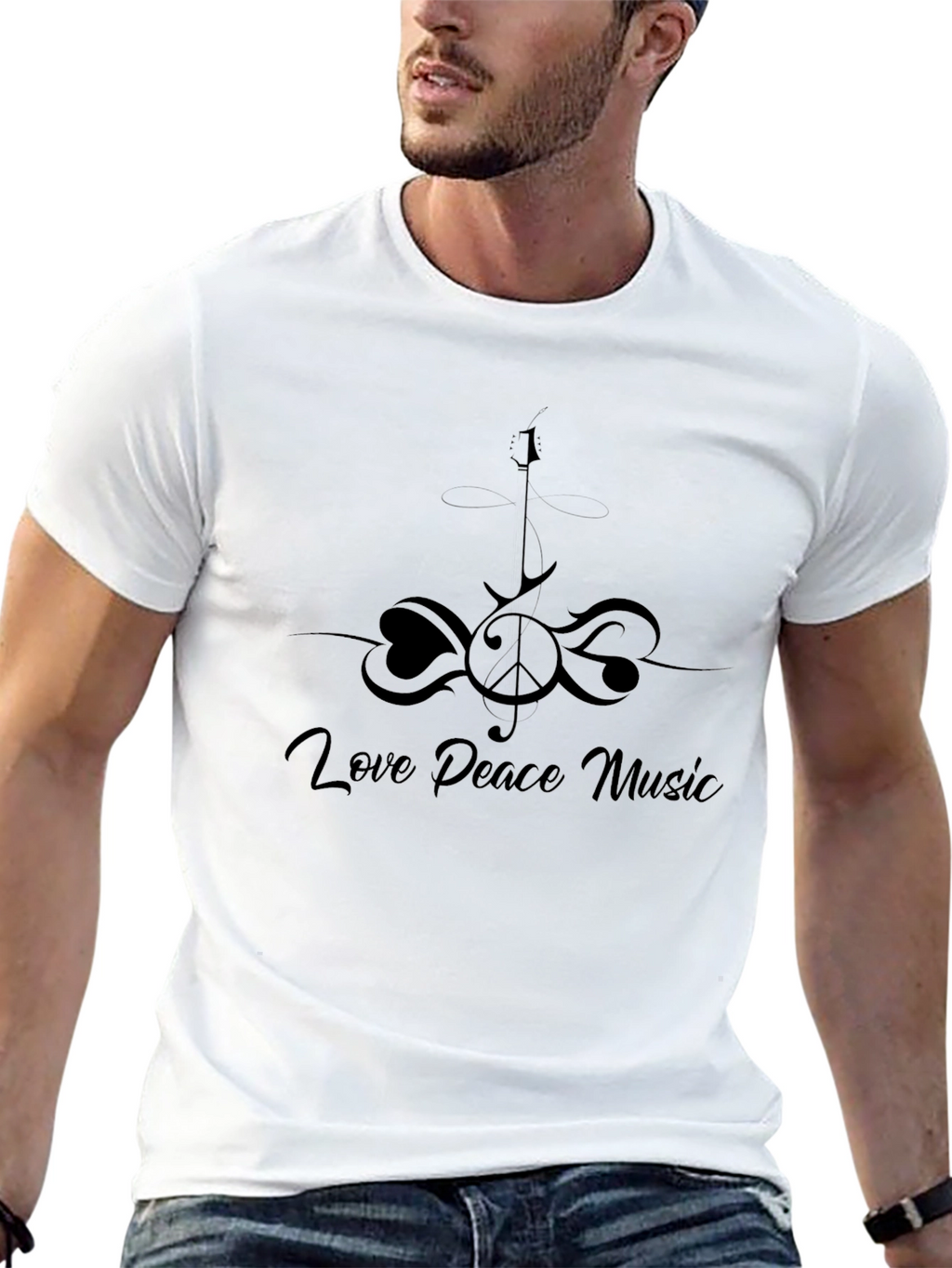 Love Peace Music Black T-Shirt