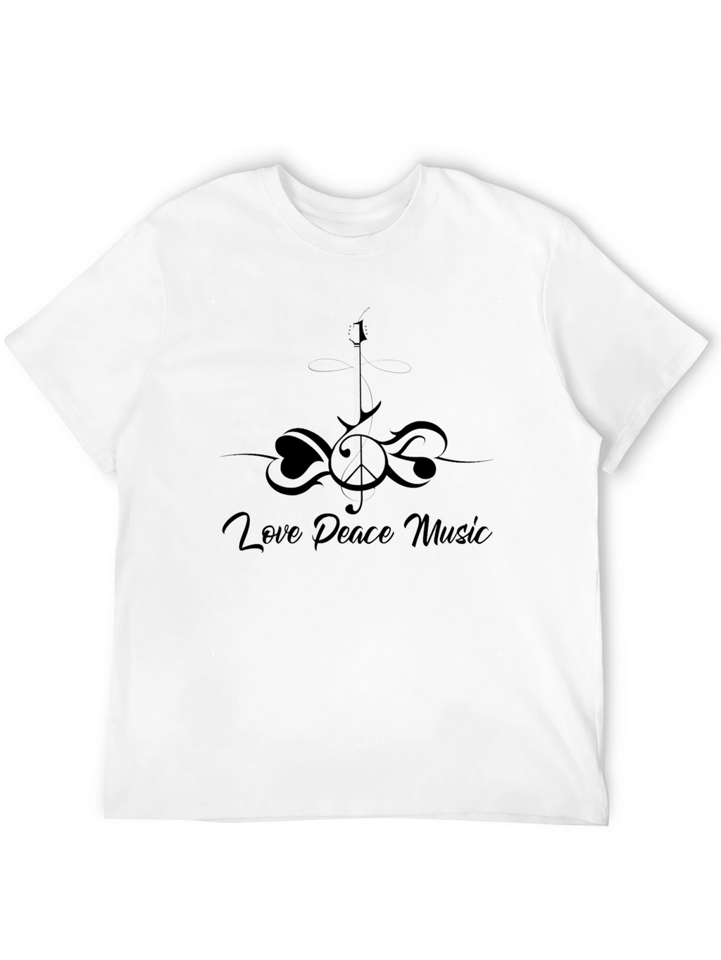 Love Peace Music Black T-Shirt