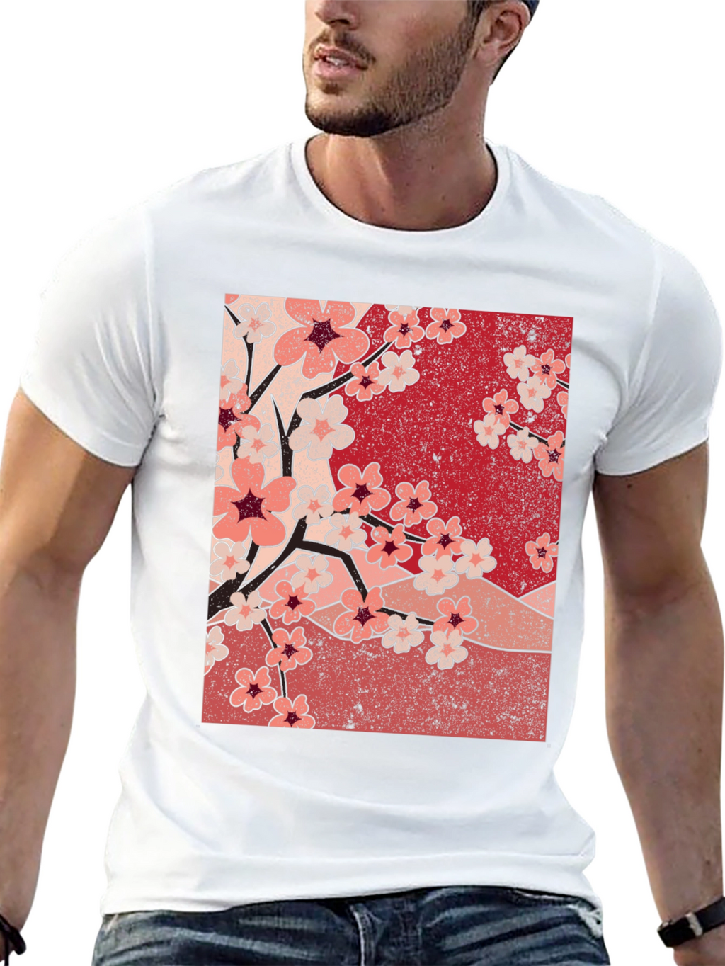 Cherry Blossom Graphic Tee - Black