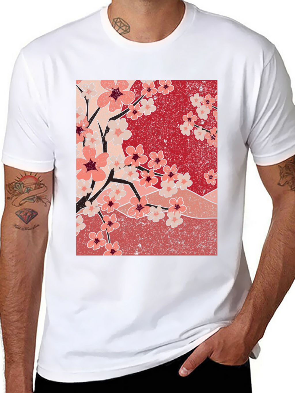 Cherry Blossom Graphic Tee - Black