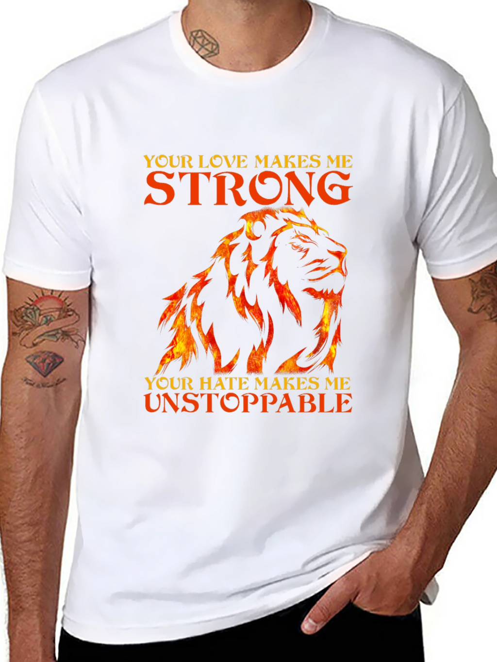 Lion Love Hate Strong Unstoppable T-Shirt