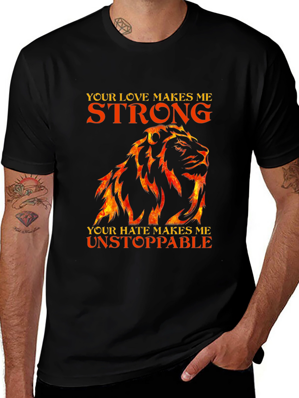 Lion Love Hate Strong Unstoppable T-Shirt