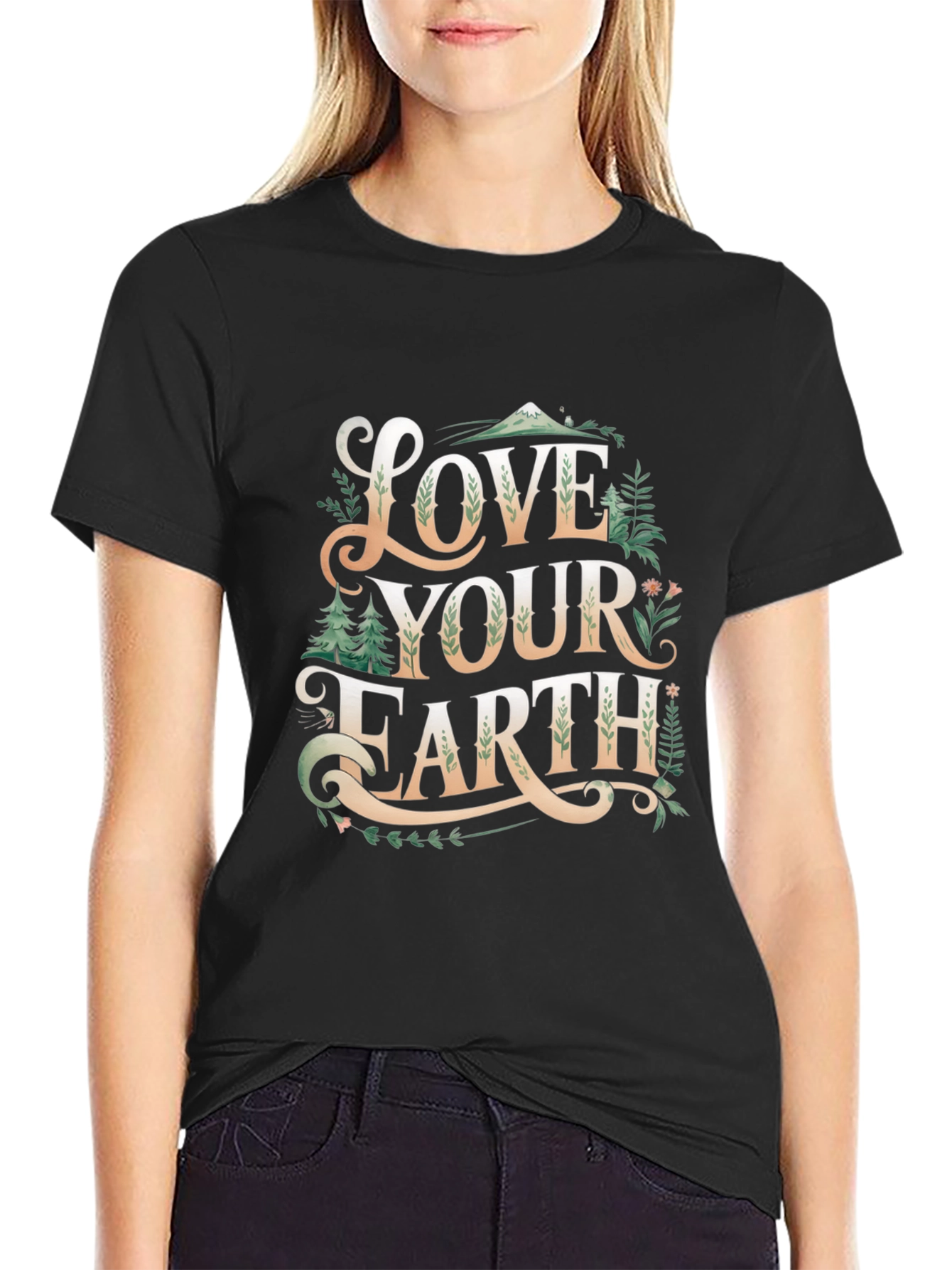 Love Your Earth Graphic T-Shirt - Black