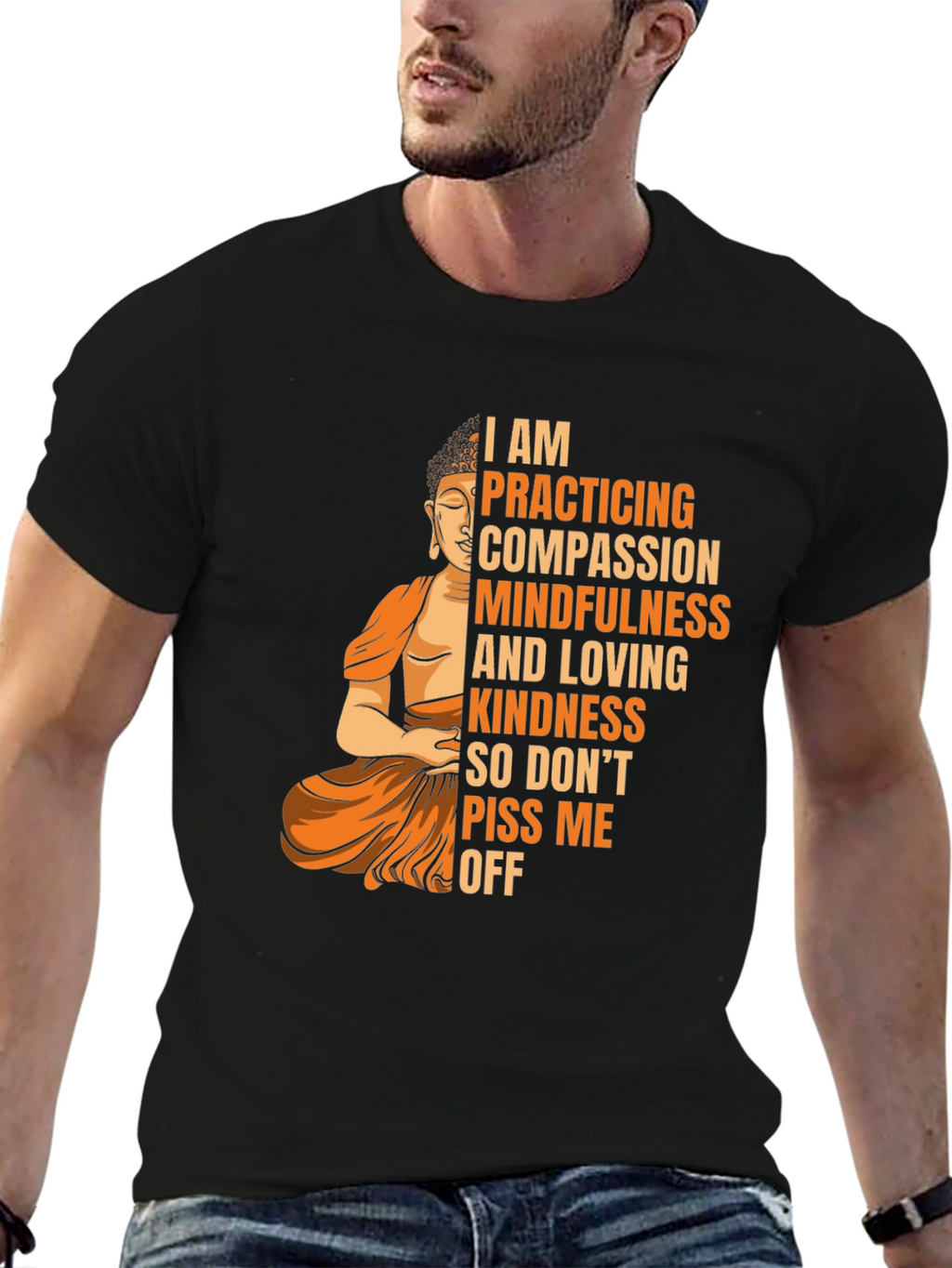 Mindful Buddha Graphic Tee - Compassion & Kindness