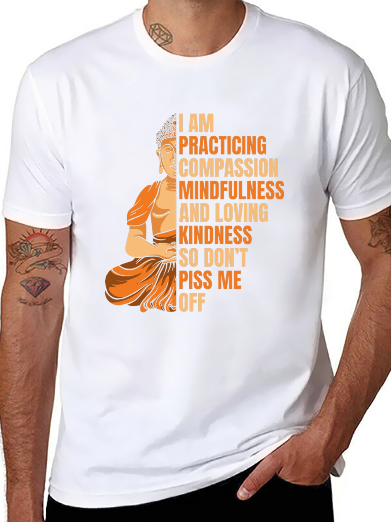 Mindful Buddha Graphic Tee - Compassion & Kindness