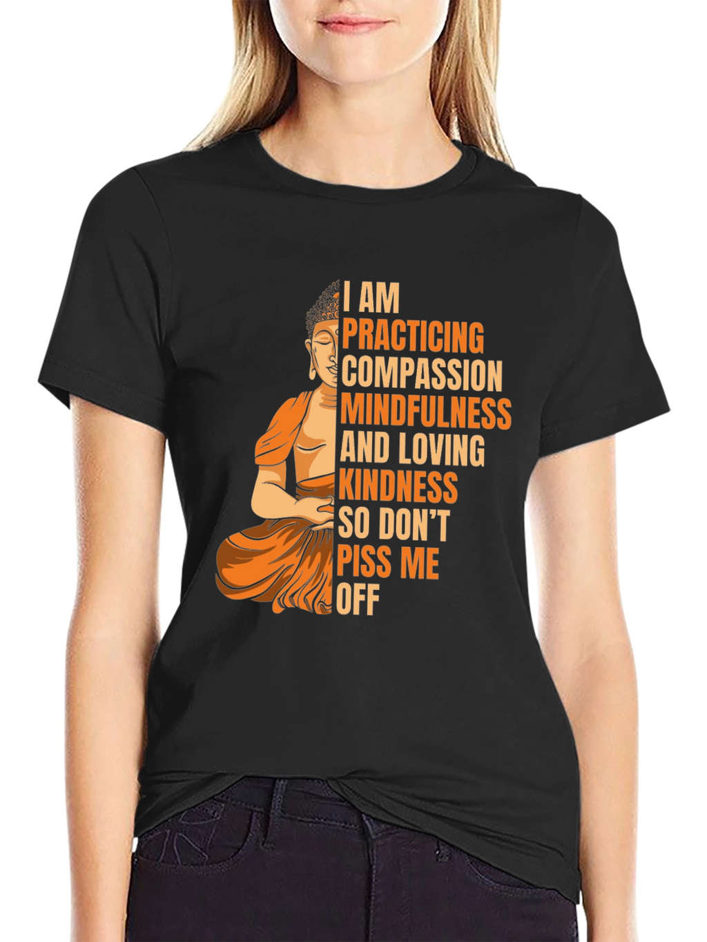 Mindful Buddha Graphic Tee - Compassion & Kindness