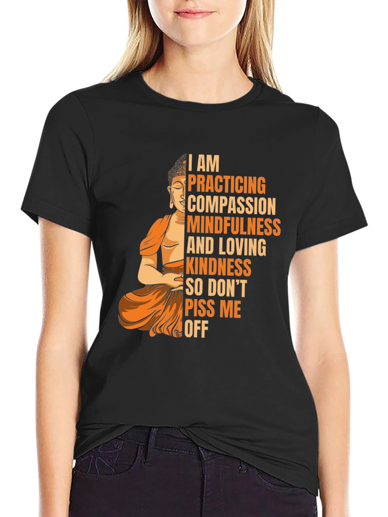 Mindful Buddha Graphic Tee - Compassion & Kindness