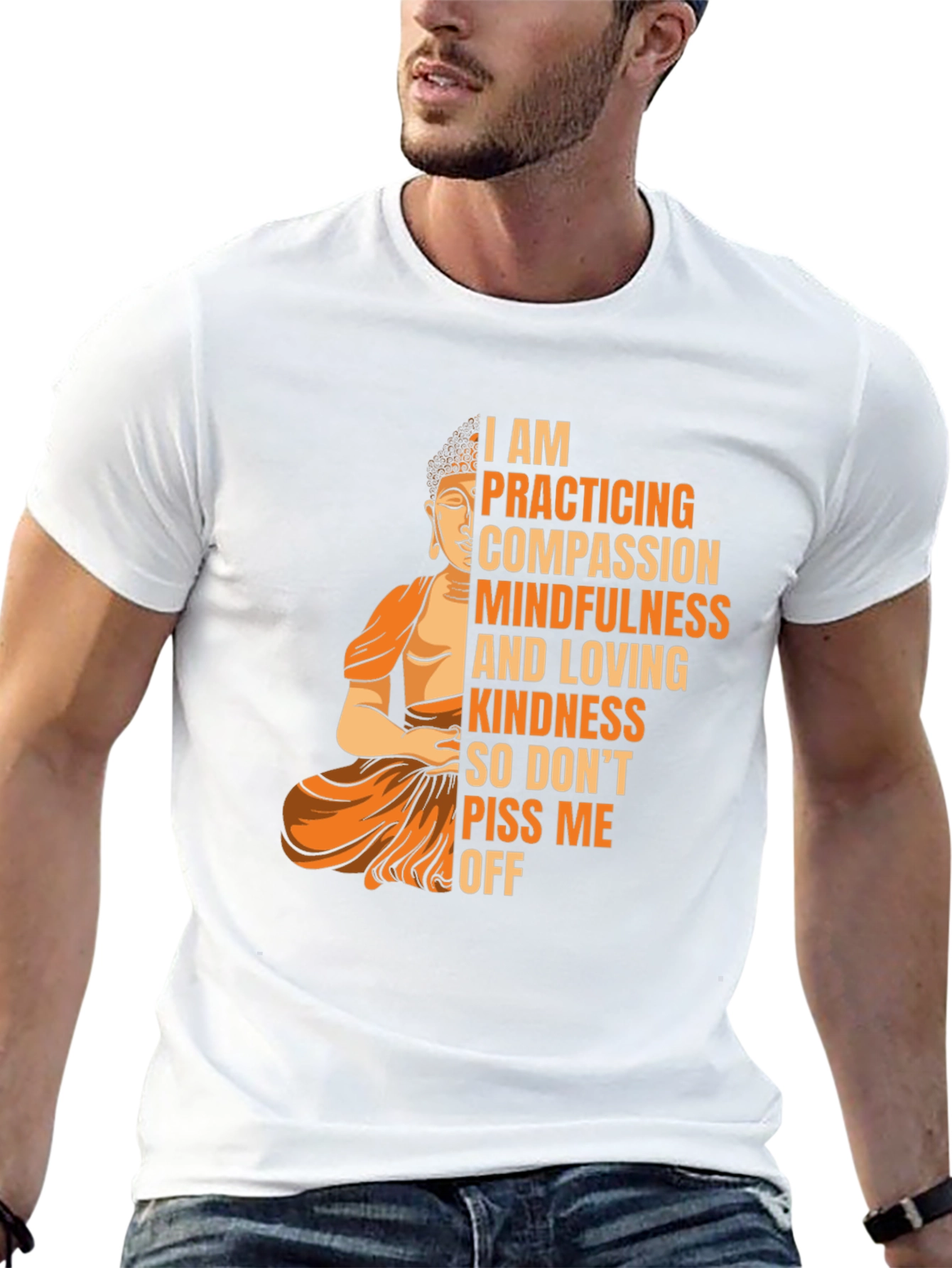 Mindful Buddha Graphic Tee - Compassion & Kindness