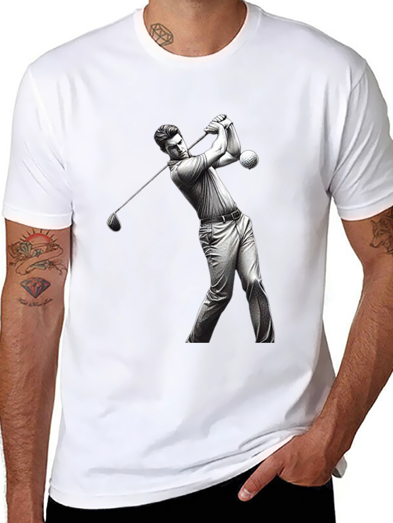 Golf Swing Graphic Tee - Black T-Shirt