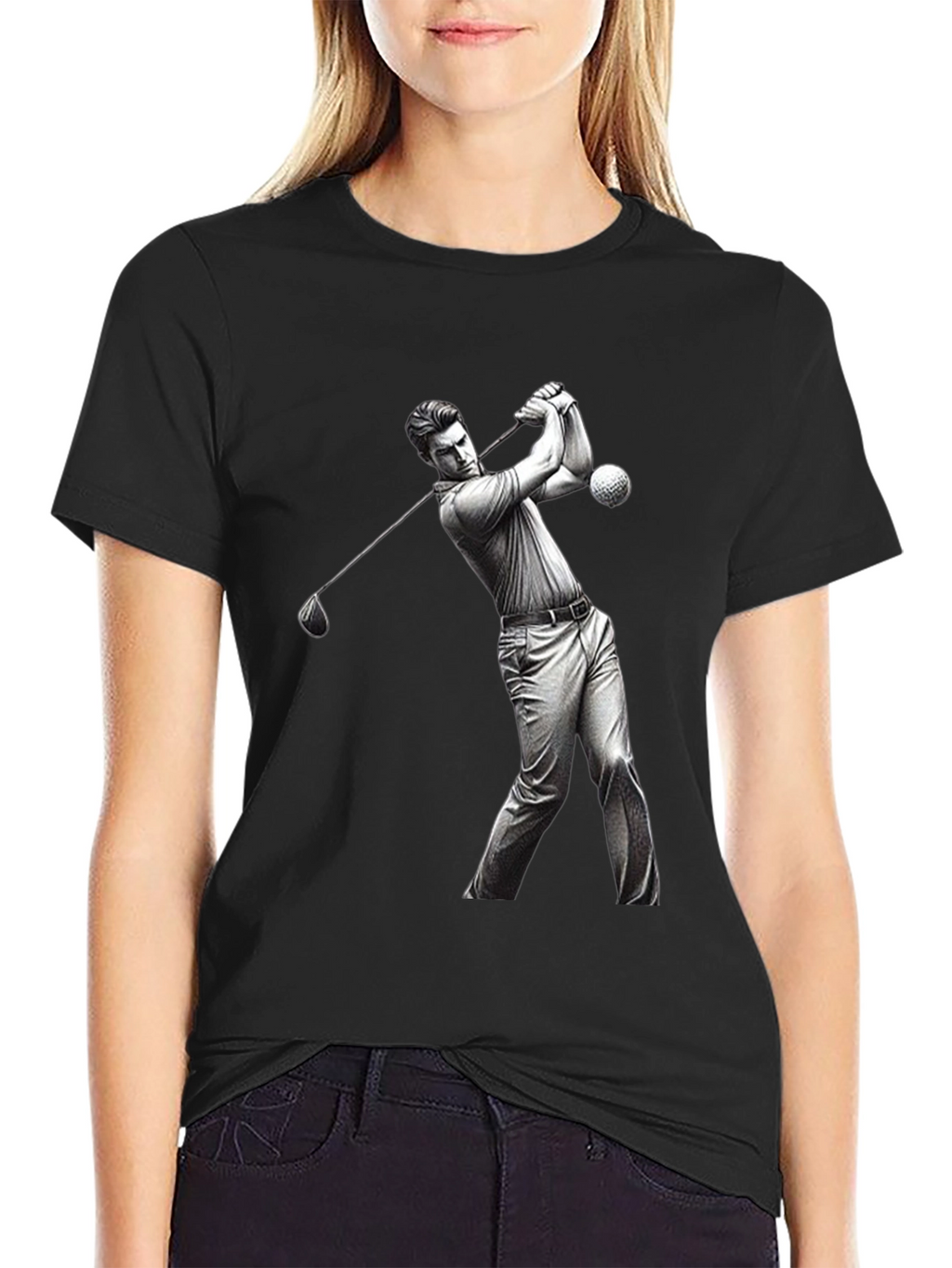 Golf Swing Graphic Tee - Black T-Shirt