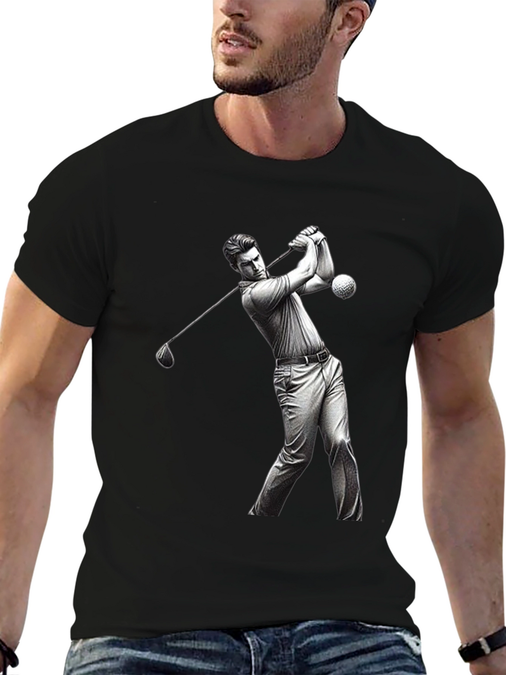 Golf Swing Graphic Tee - Black T-Shirt
