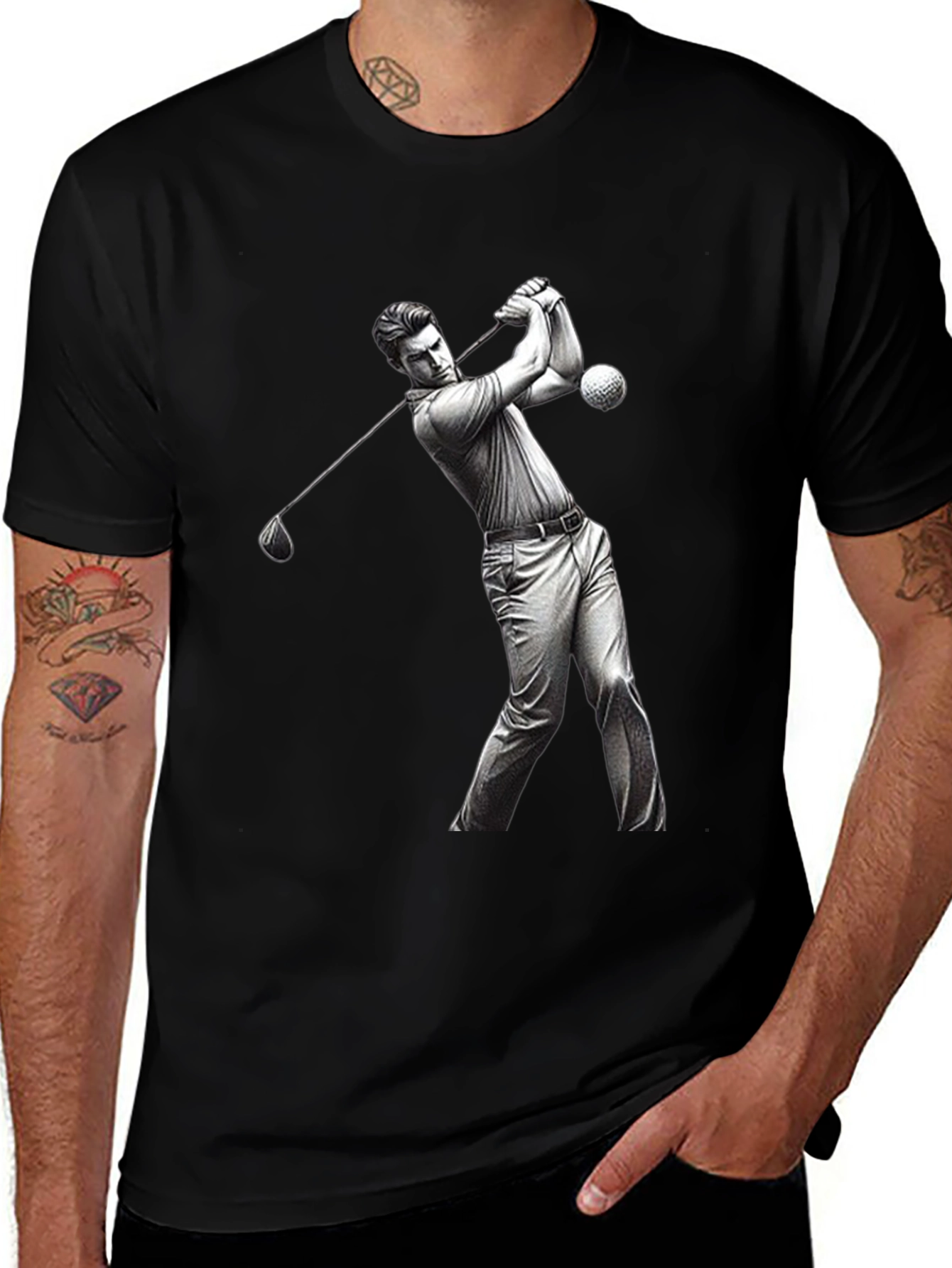 Golf Swing Graphic Tee - Black T-Shirt