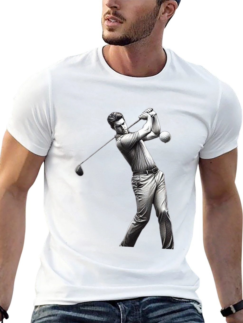 Golf Swing Graphic Tee - Black T-Shirt