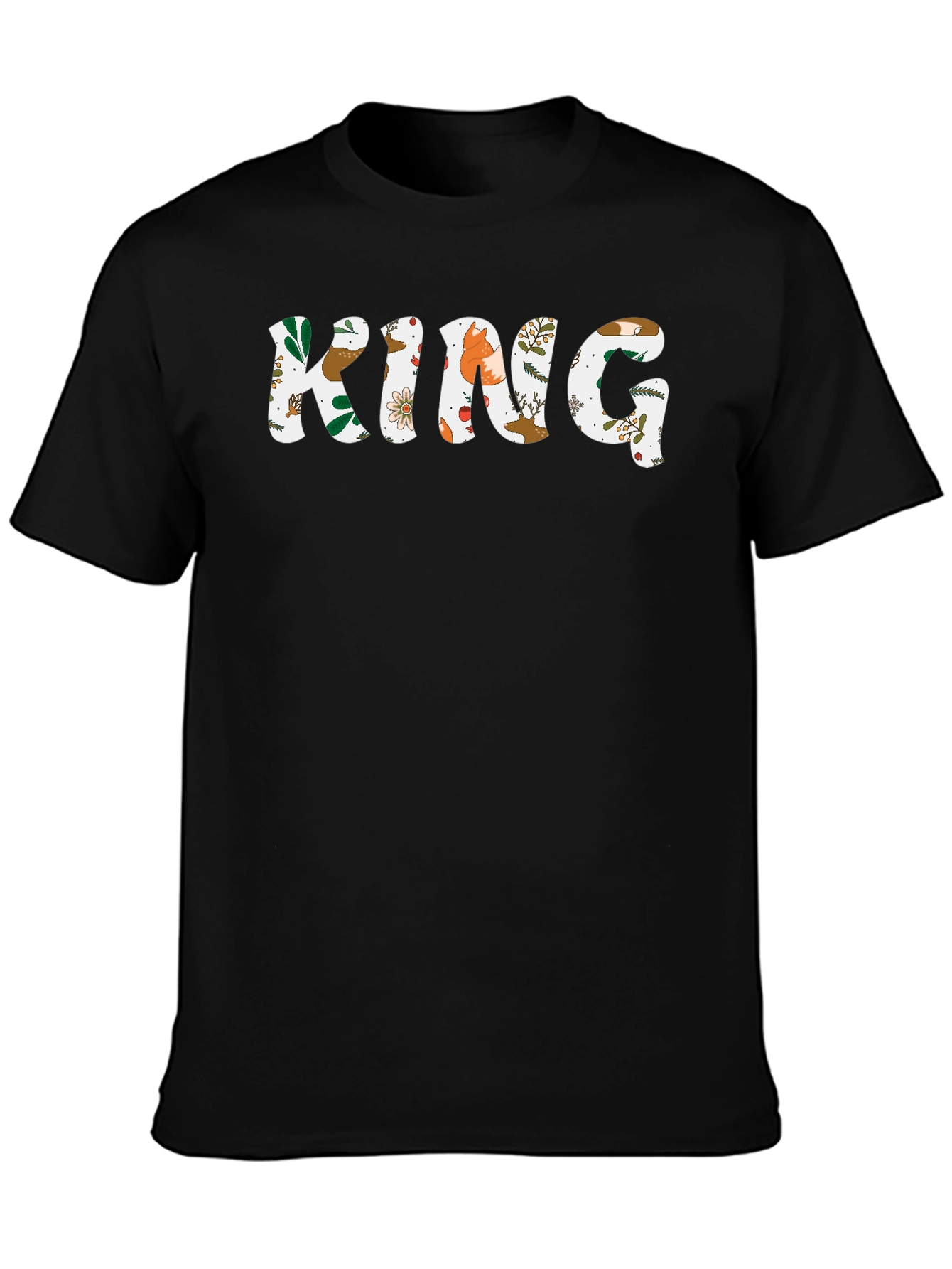 Floral KING Graphic Tee - Black