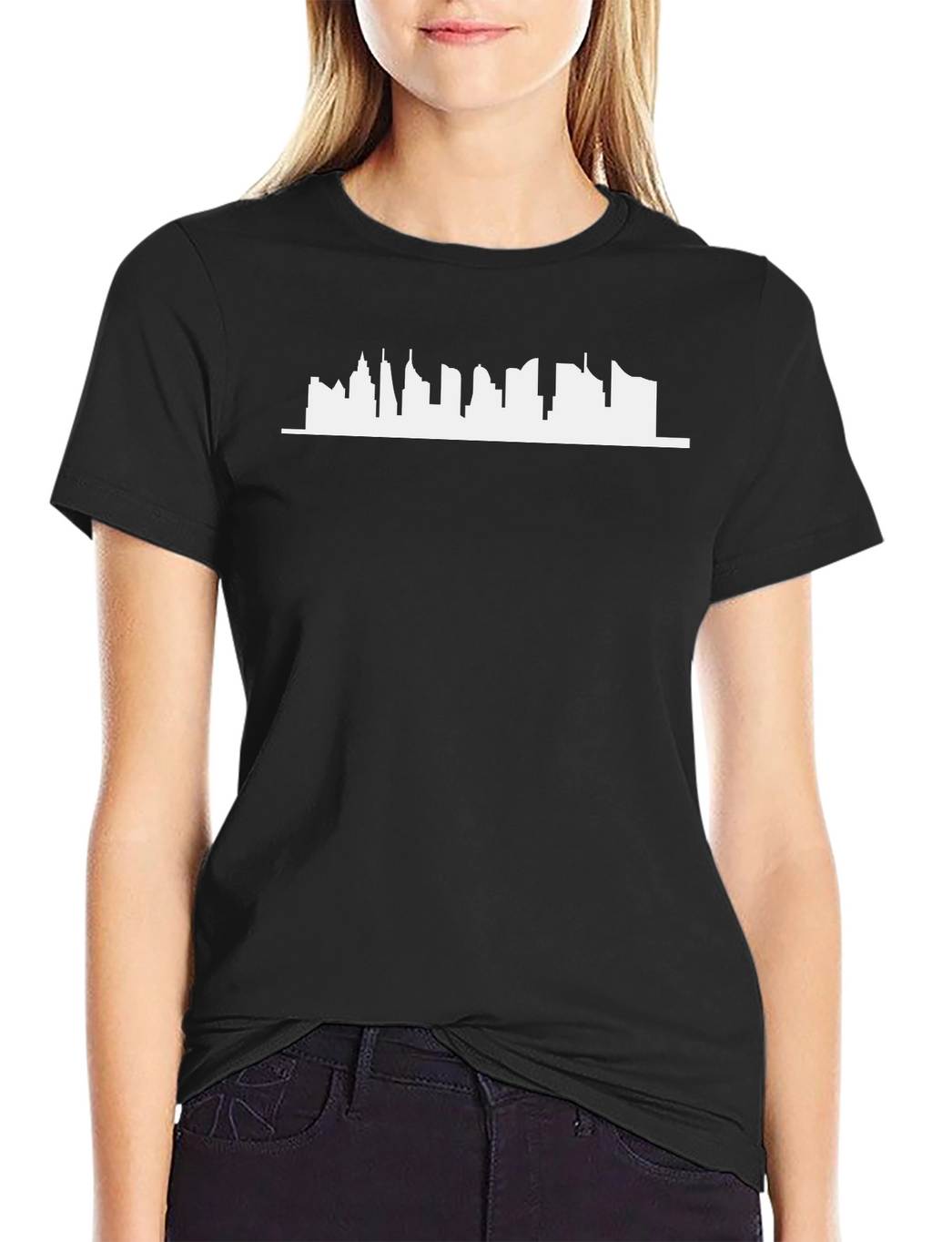 City Skyline Graphic Tee - Modern Black T-Shirt