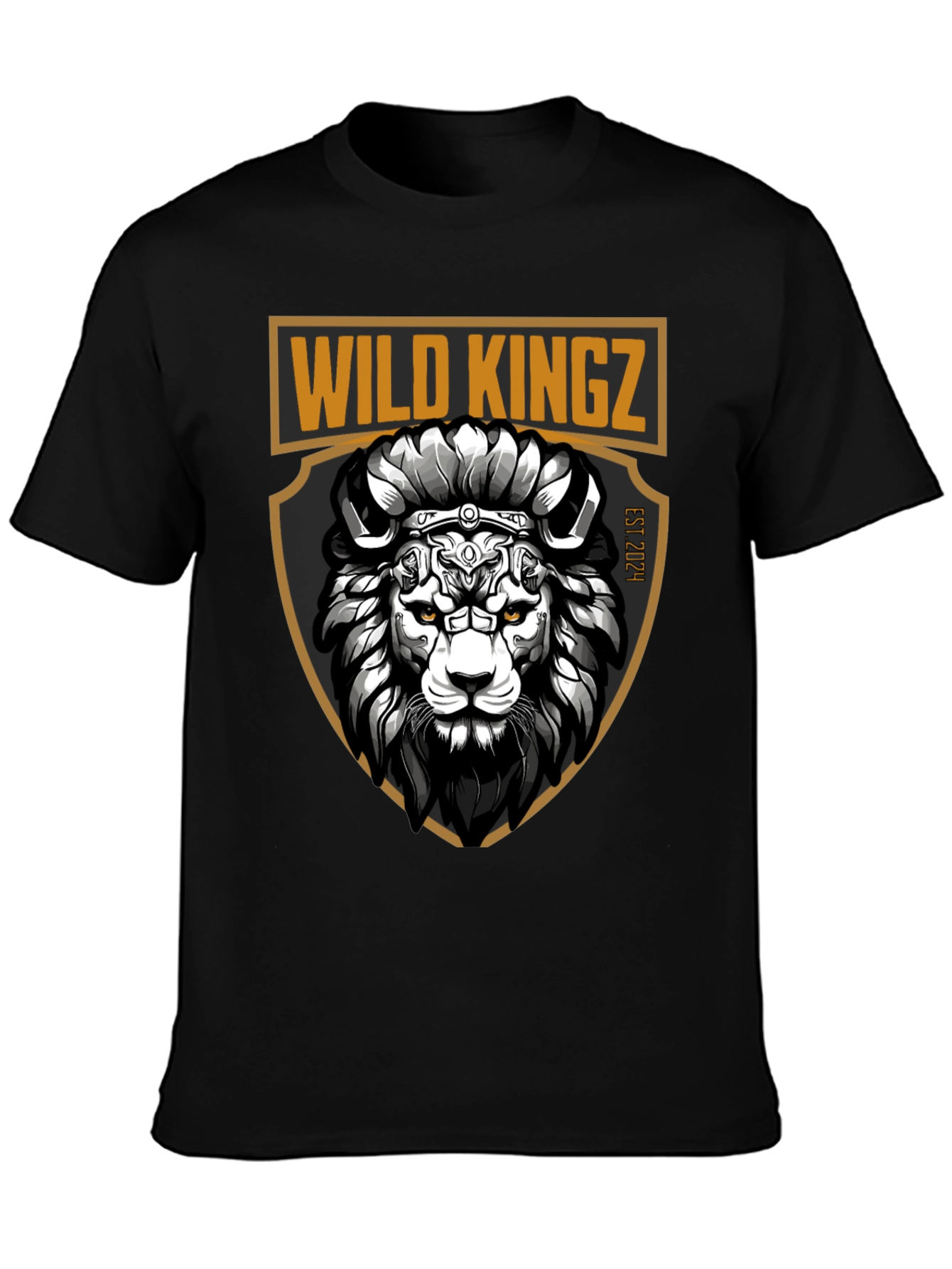 Wild Kingz Lion Graphic Tee - Black