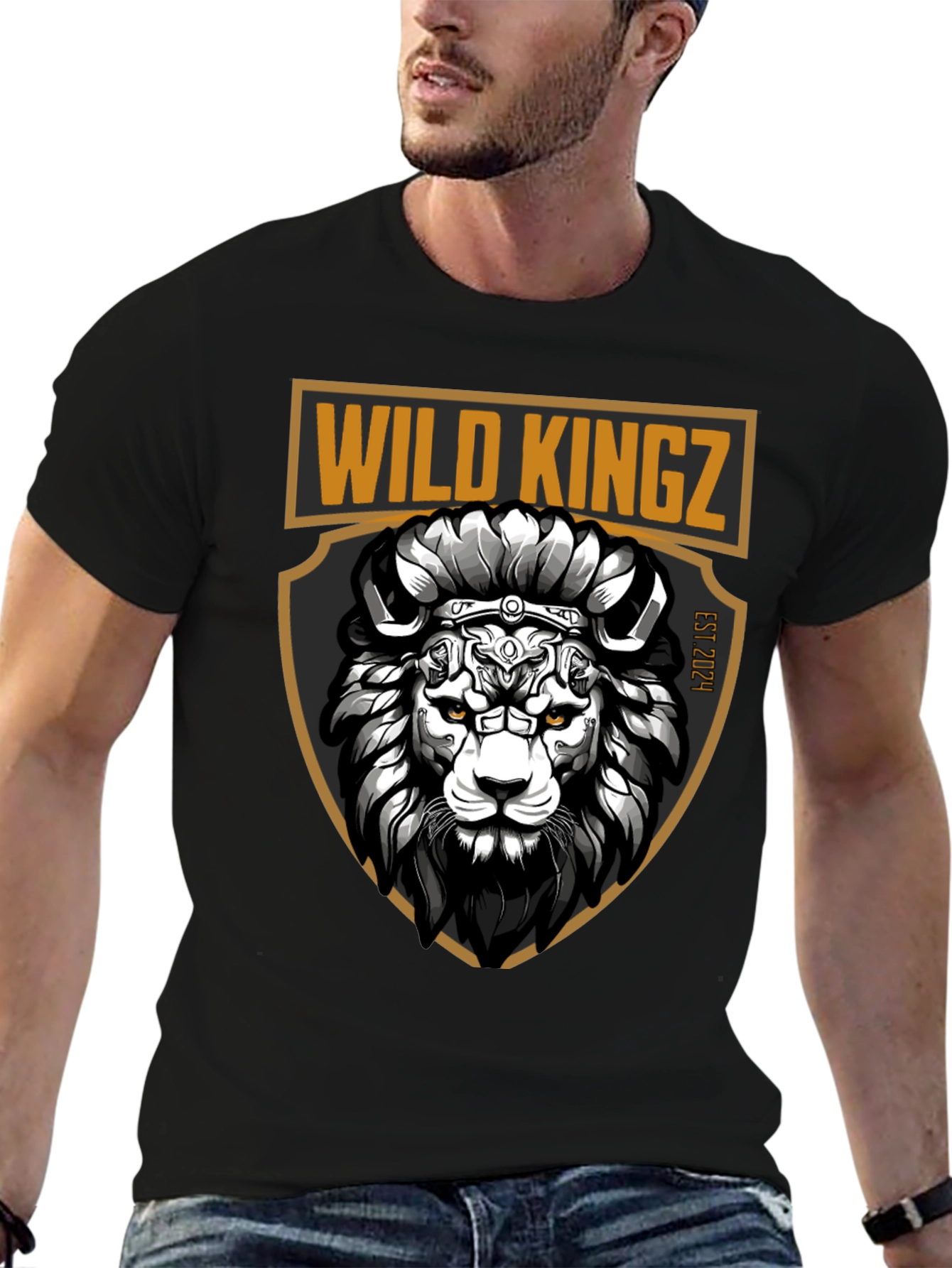 Wild Kingz Lion Graphic Tee - Black