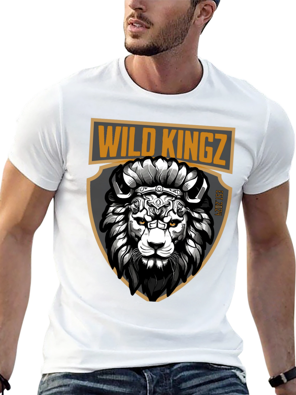 Wild Kingz Lion Graphic Tee - Black