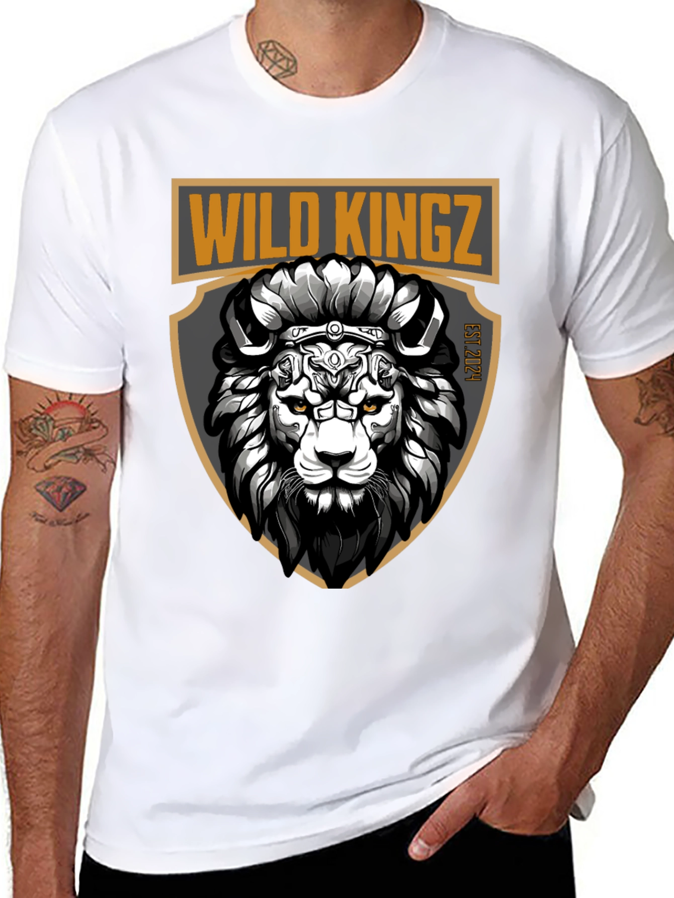 Wild Kingz Lion Graphic Tee - Black