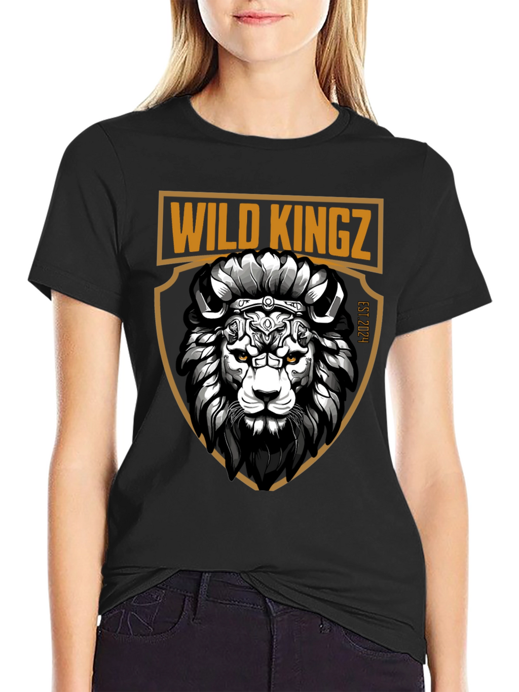 Wild Kingz Lion Graphic Tee - Black