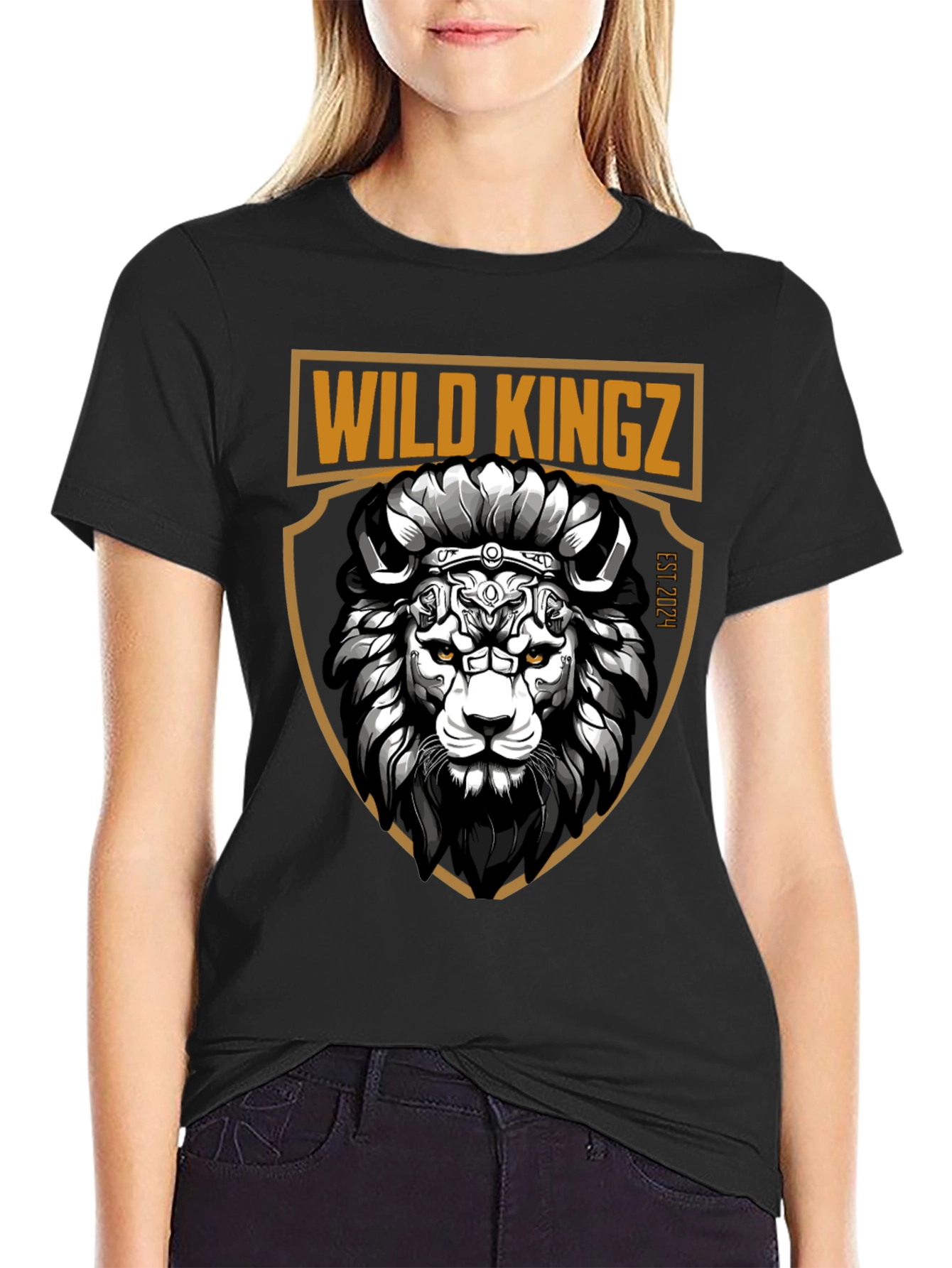 Wild Kingz Lion Graphic Tee - Black