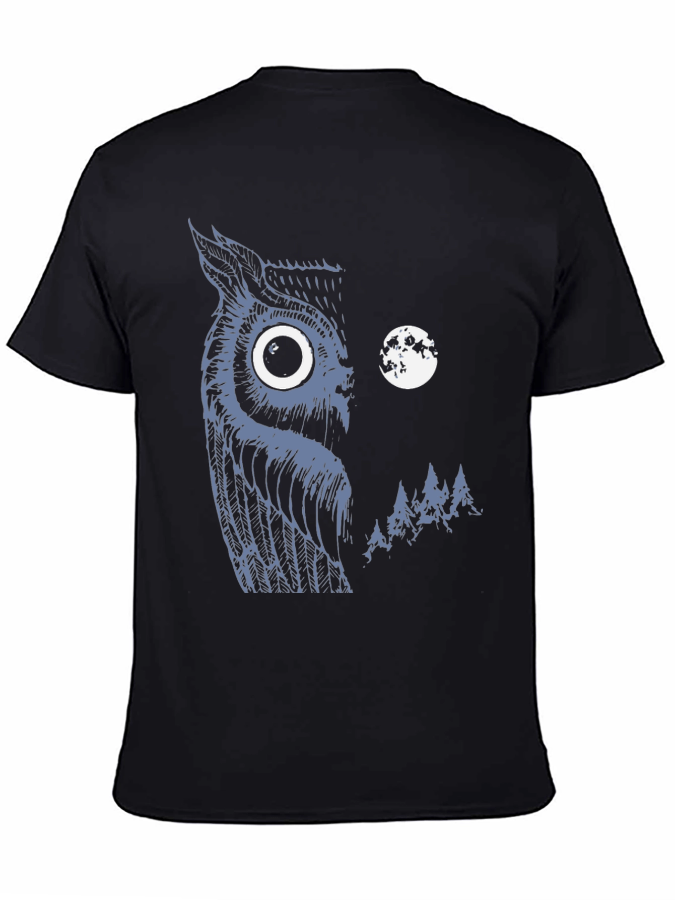 Owl & Moon Graphic Black T-Shirt
