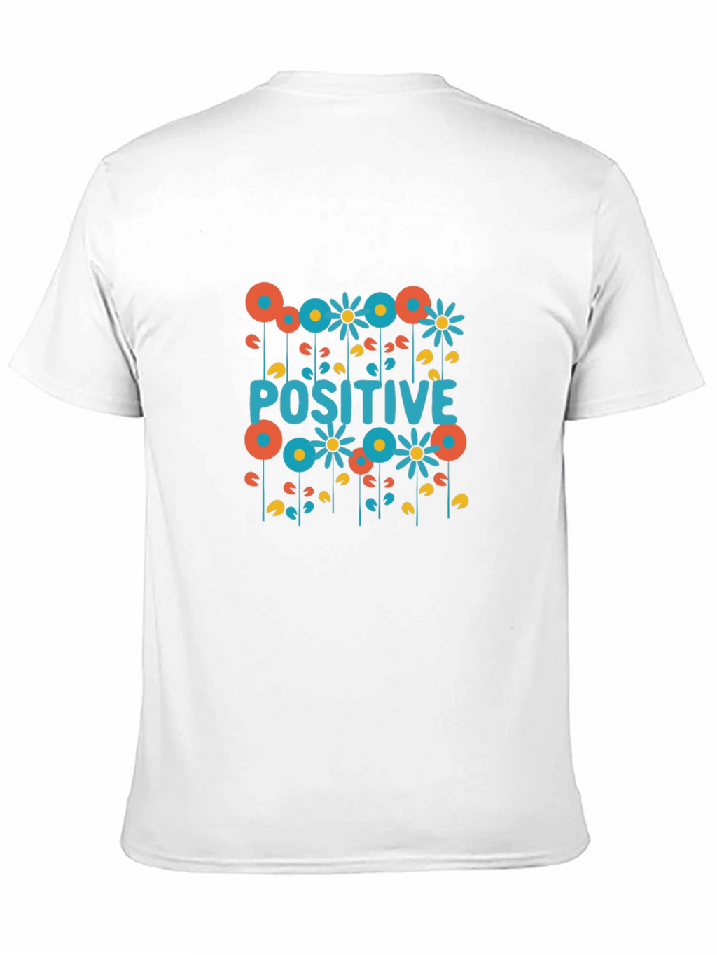 Positive Floral Graphic Tee - Black Cotton T-Shirt