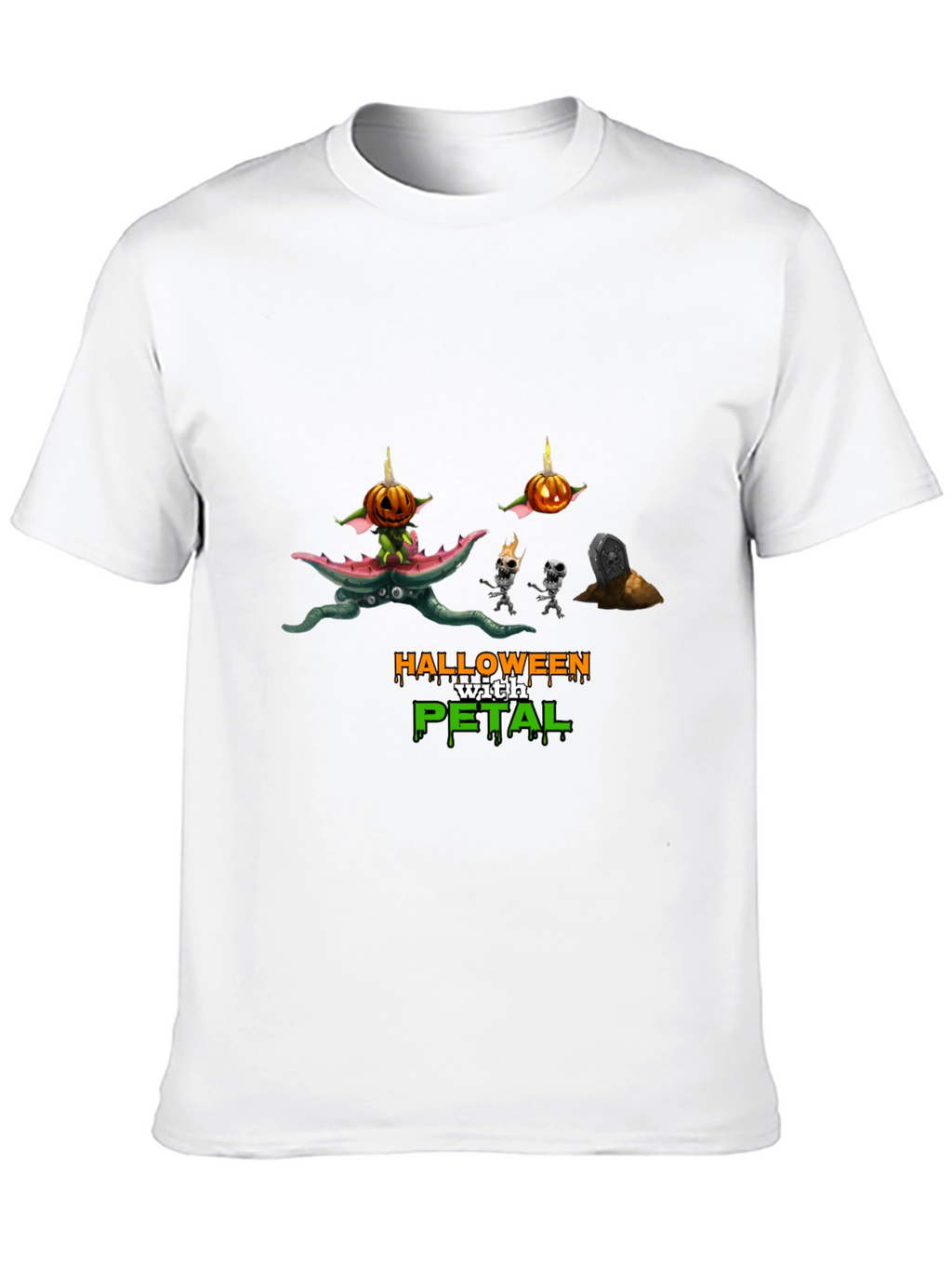 Halloween with Petal Black T-Shirt